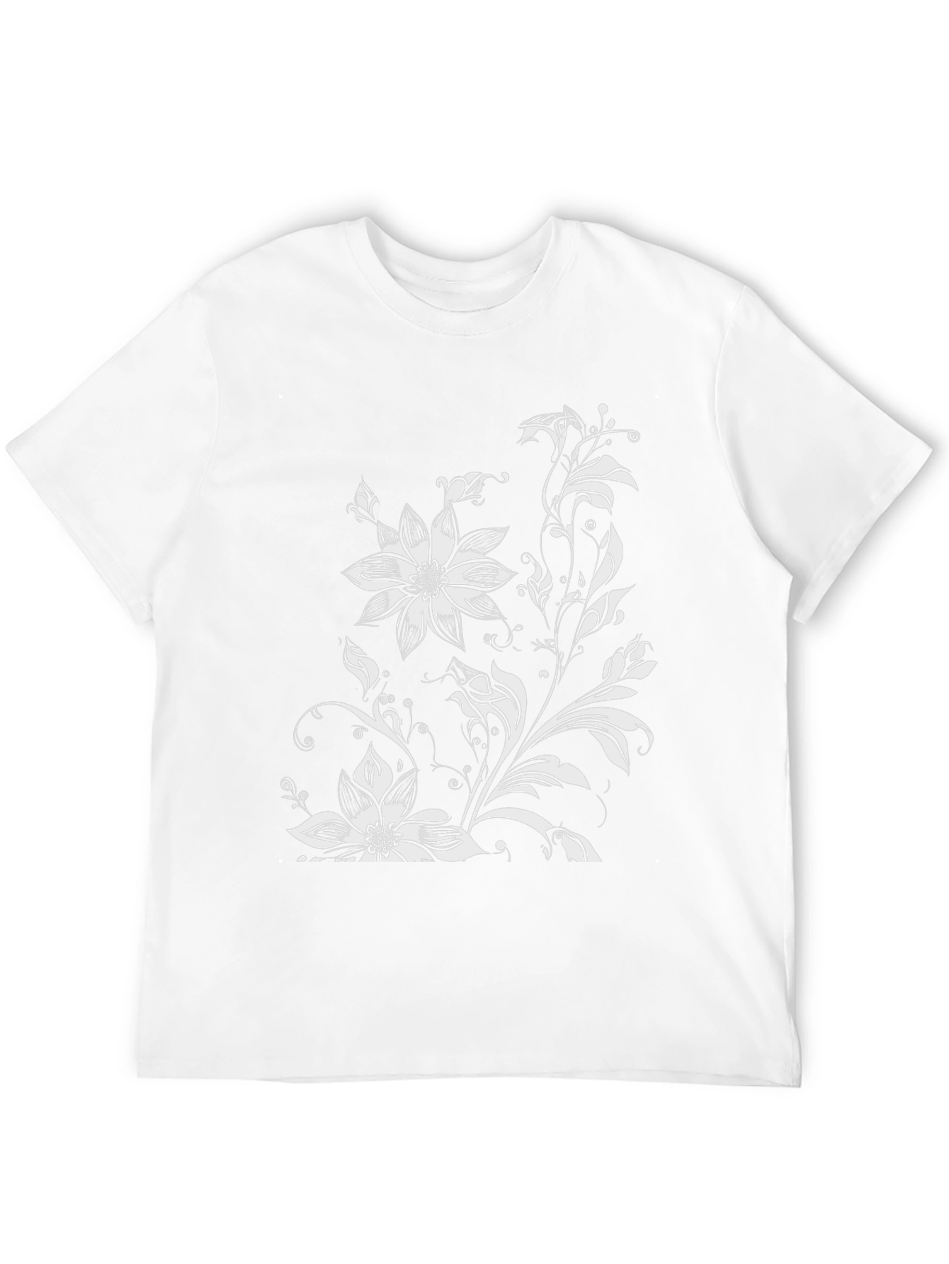 Black Floral Print Graphic Tee