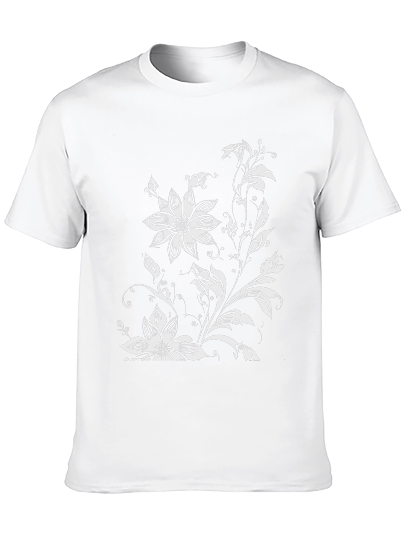 Black Floral Print Graphic Tee