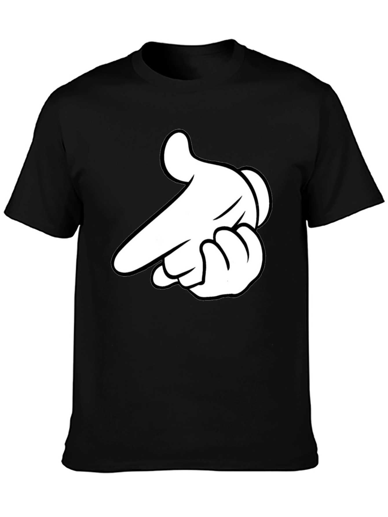 Mickey Mouse Hand Gesture Black T-Shirt