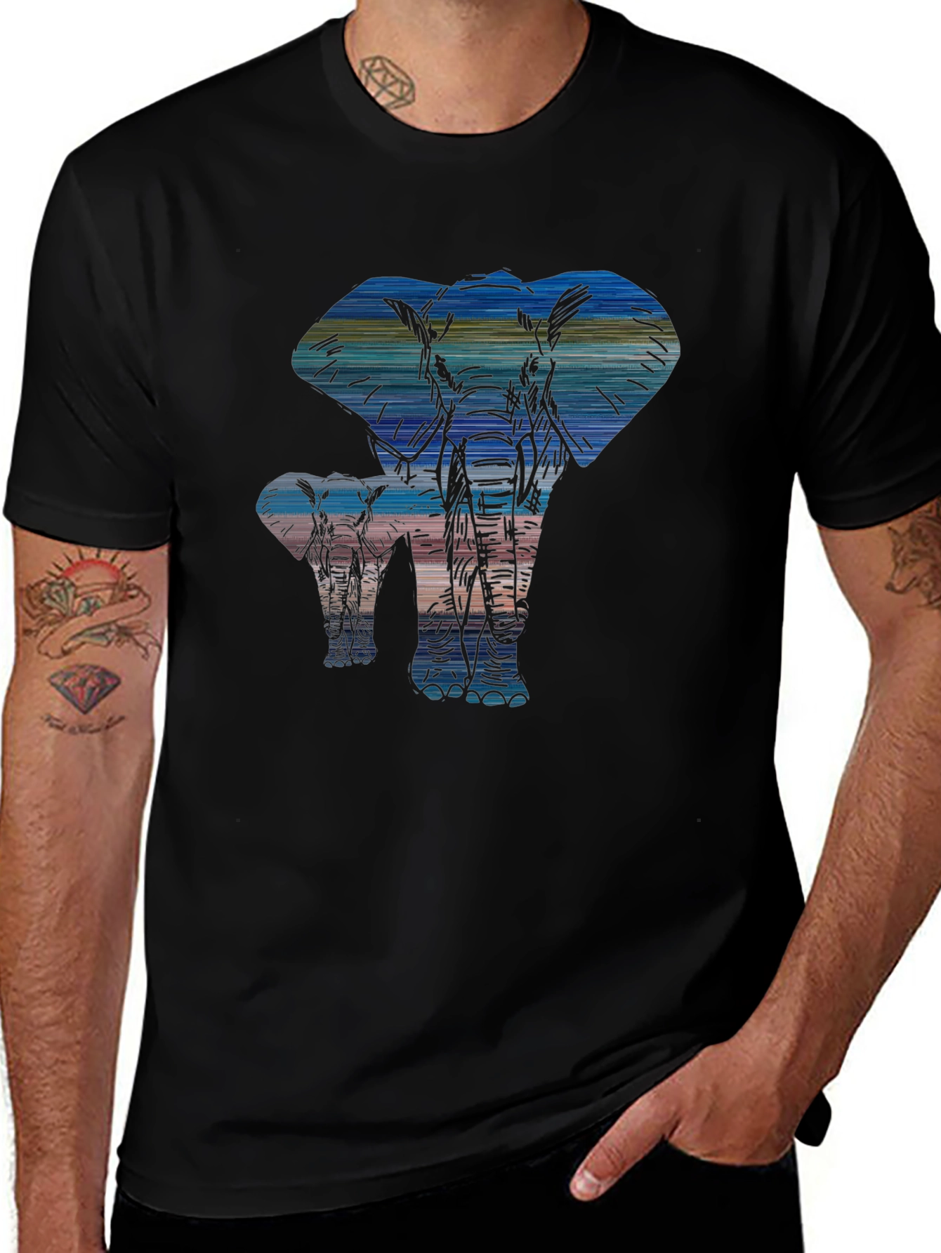 Elephant Silhouette Graphic Tee