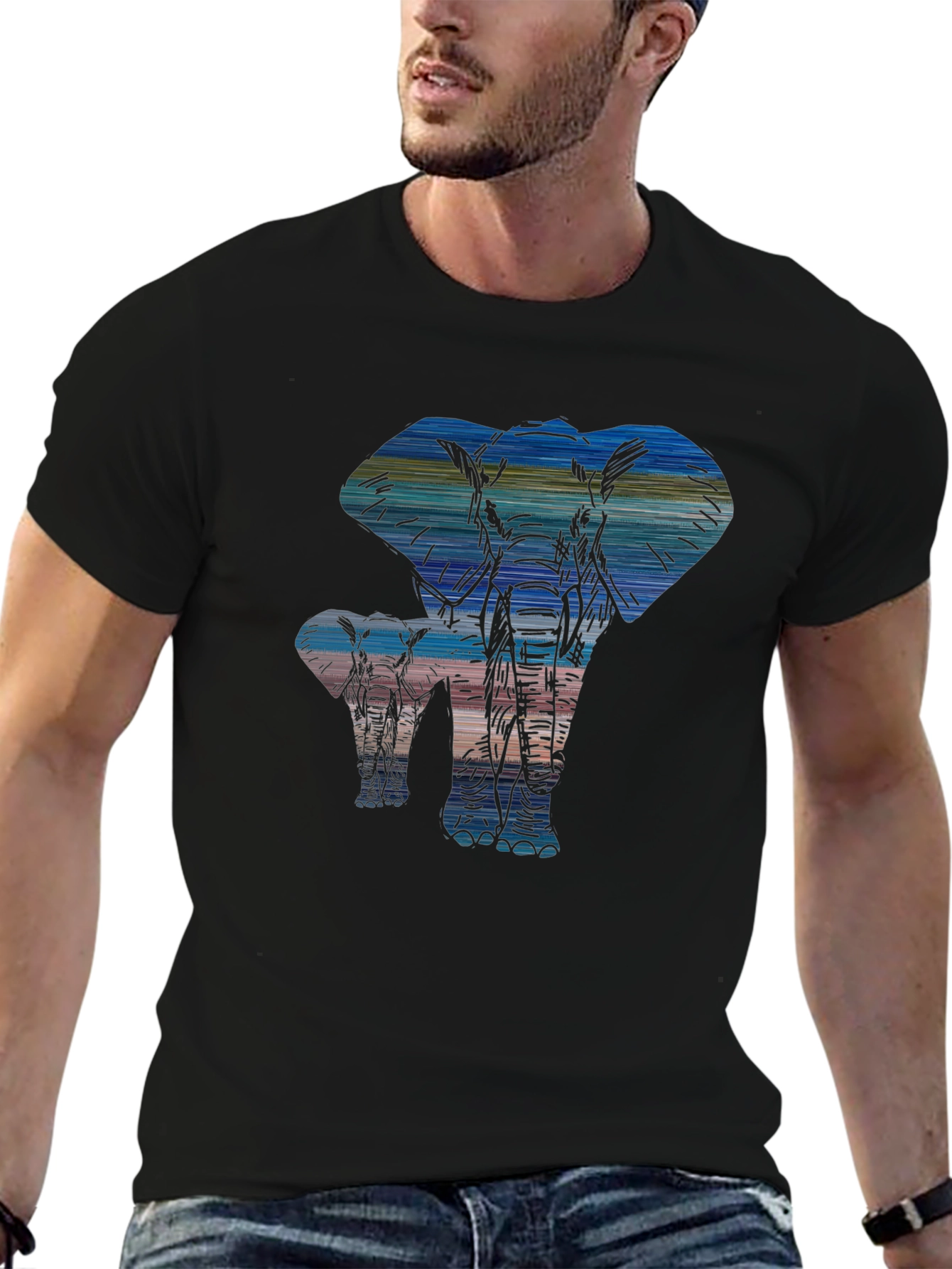 Elephant Silhouette Graphic Tee