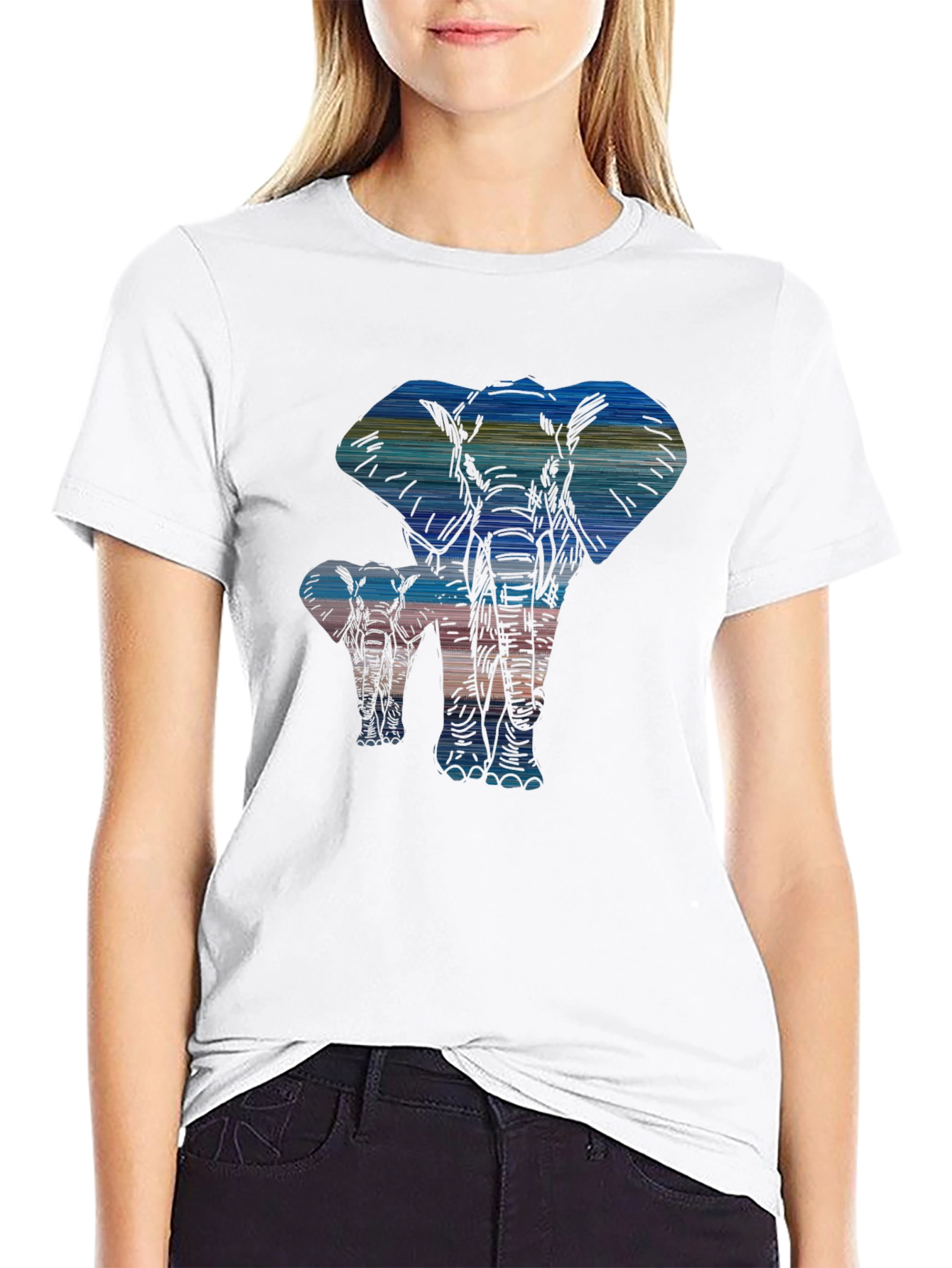 Elephant Silhouette Graphic Tee