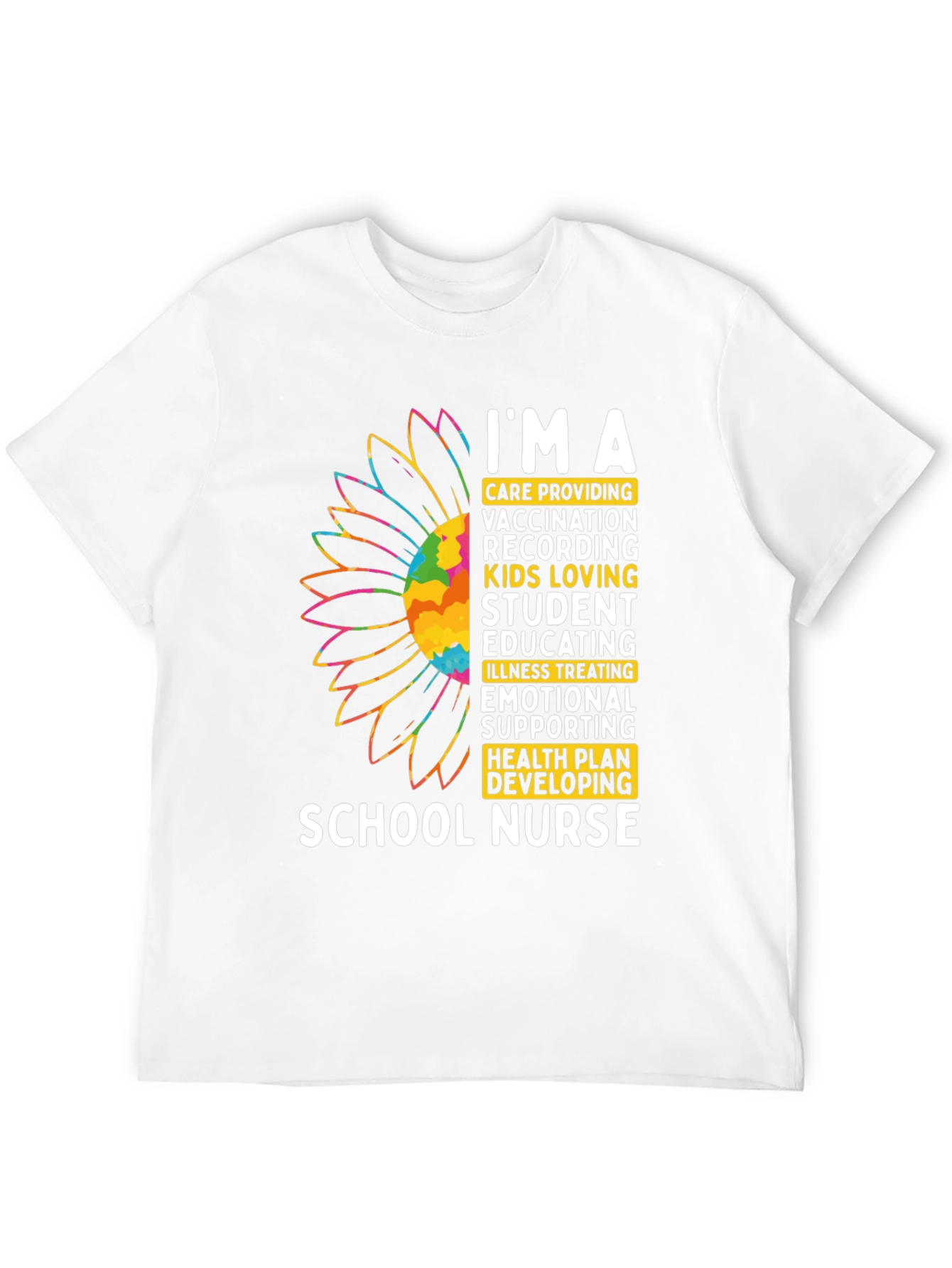 School Nurse Sunflower Graphic T-Shirt