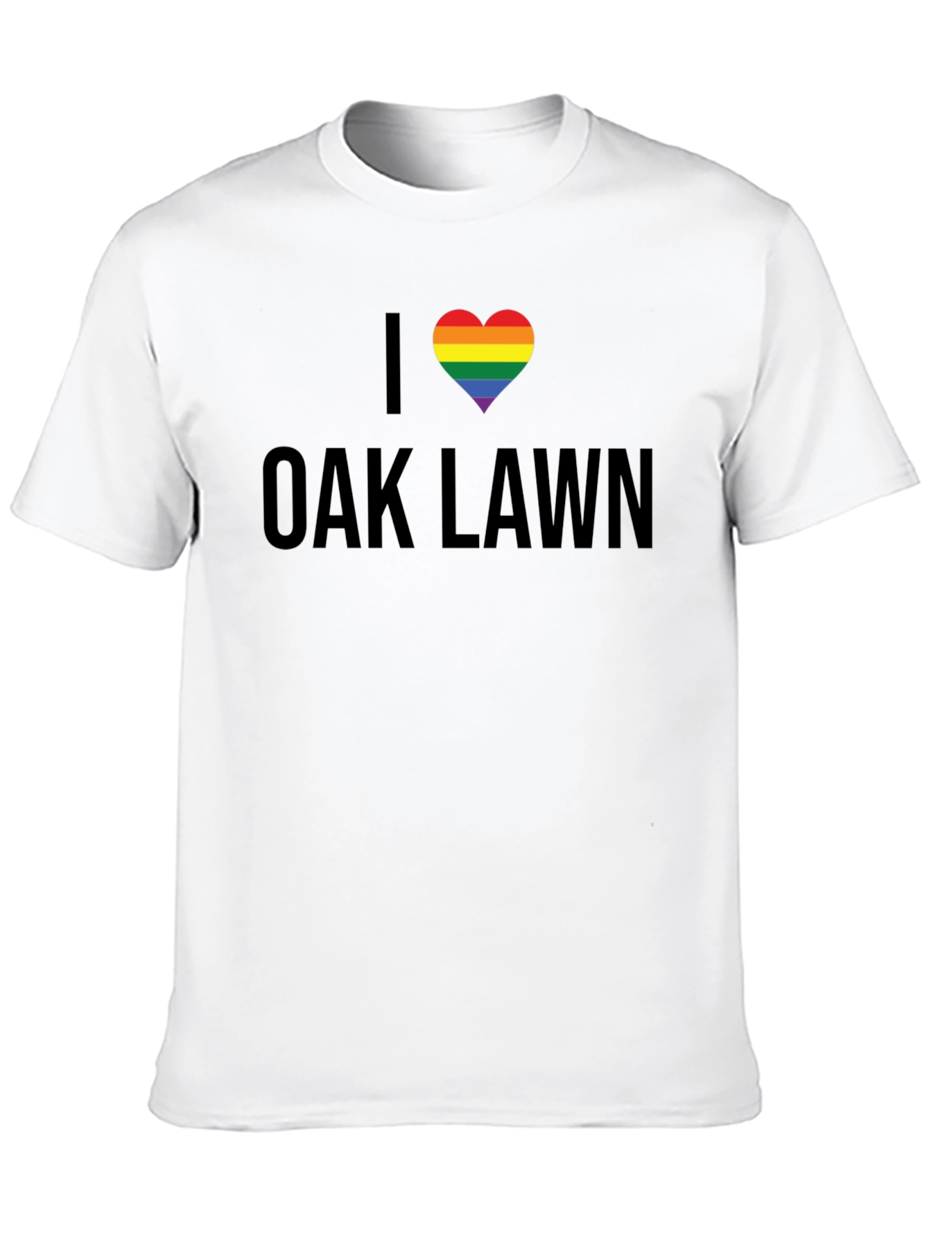 I Love Oak Lawn Rainbow Heart T-Shirt