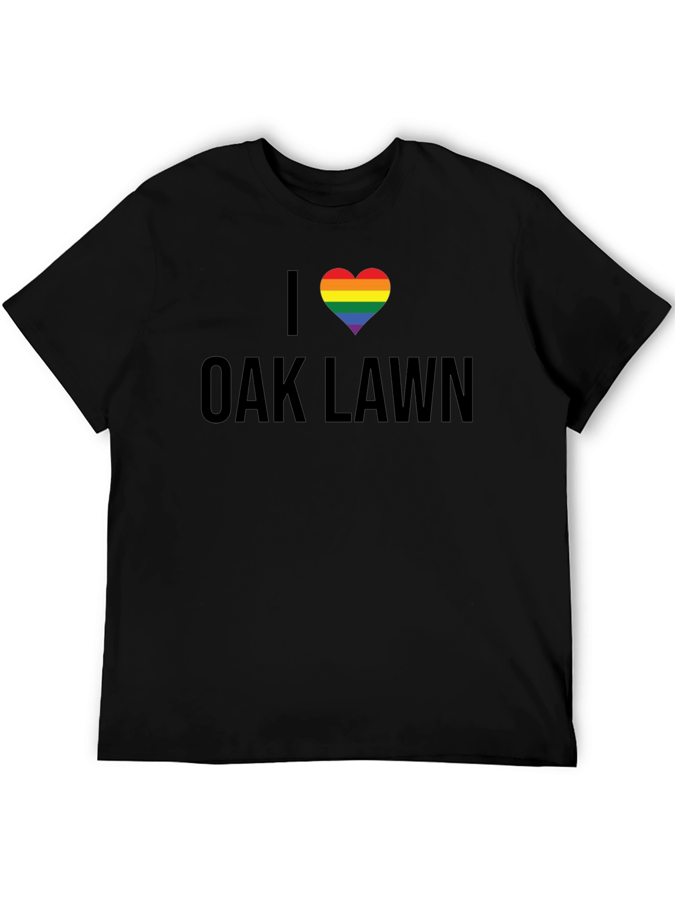 I Love Oak Lawn Rainbow Heart T-Shirt