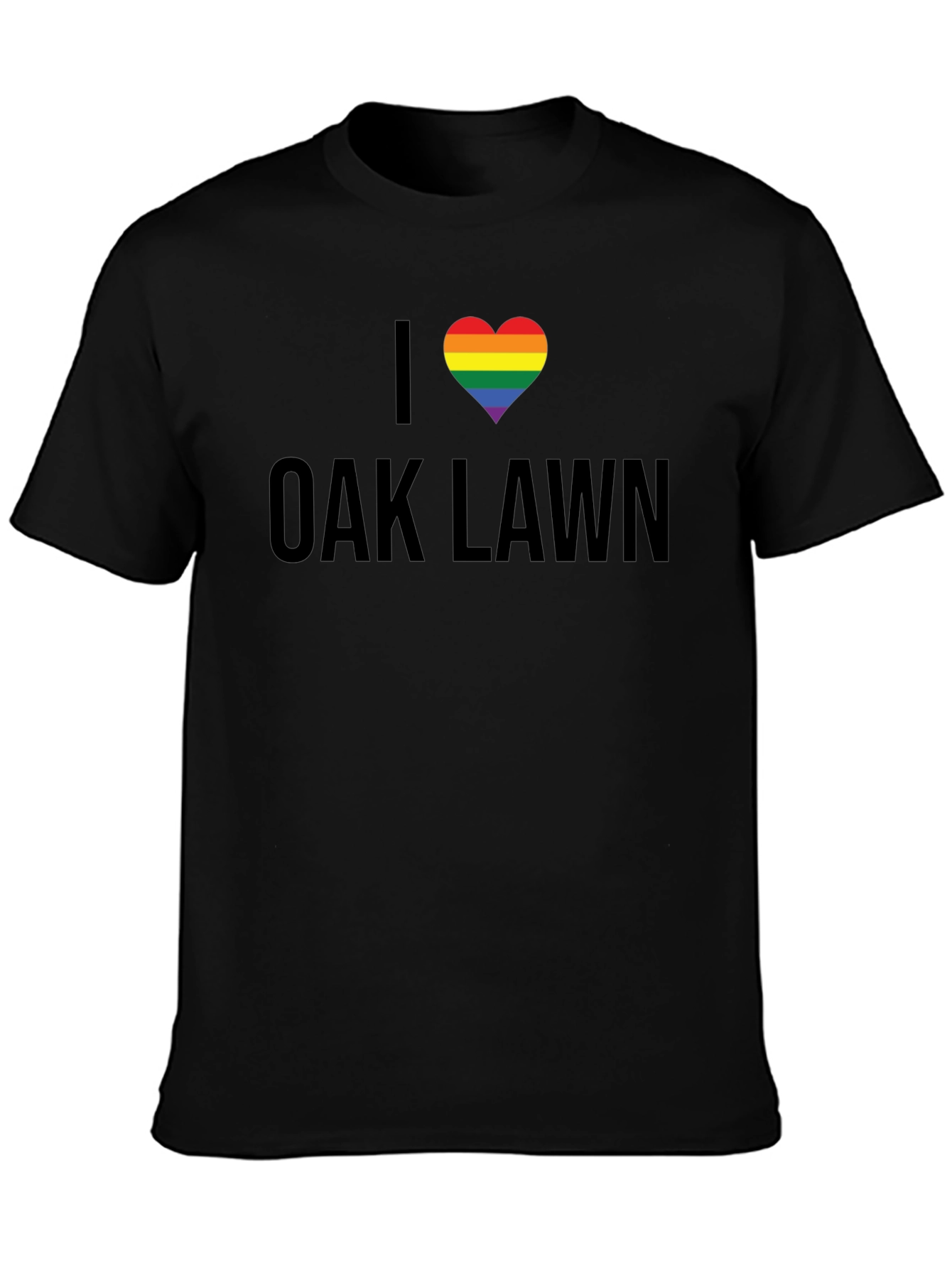 I Love Oak Lawn Rainbow Heart T-Shirt