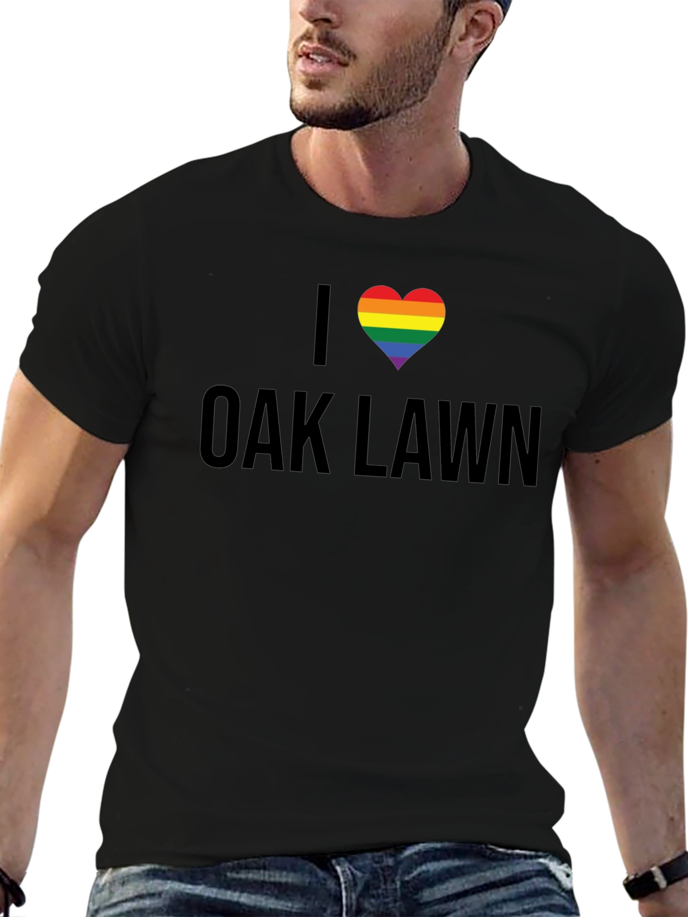 I Love Oak Lawn Rainbow Heart T-Shirt