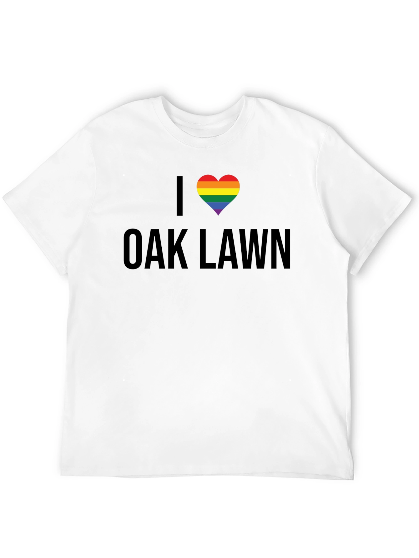 I Love Oak Lawn Rainbow Heart T-Shirt