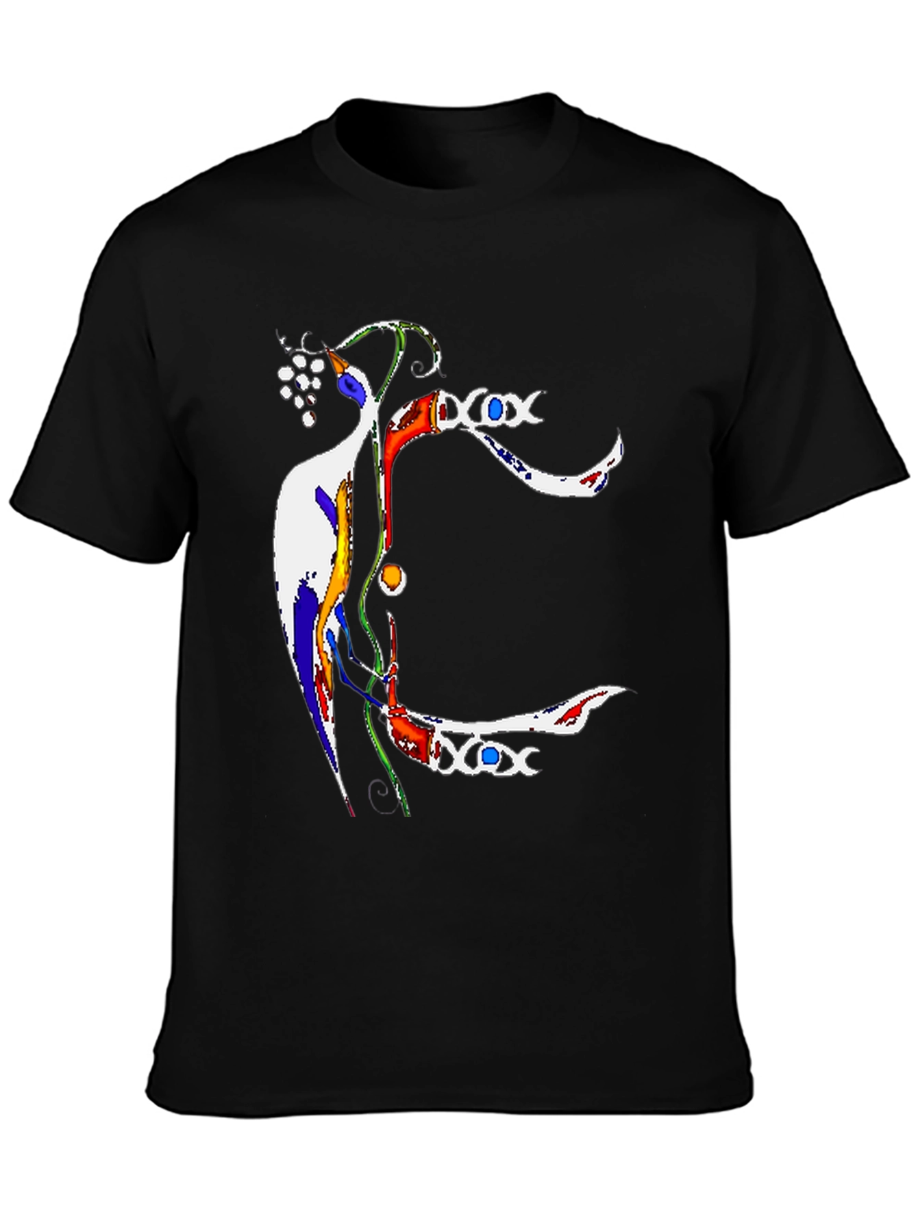 Abstract Art Print Black T-Shirt