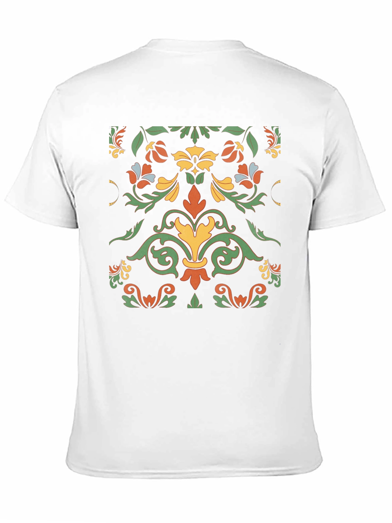 Ornate Floral Pattern Black T-Shirt