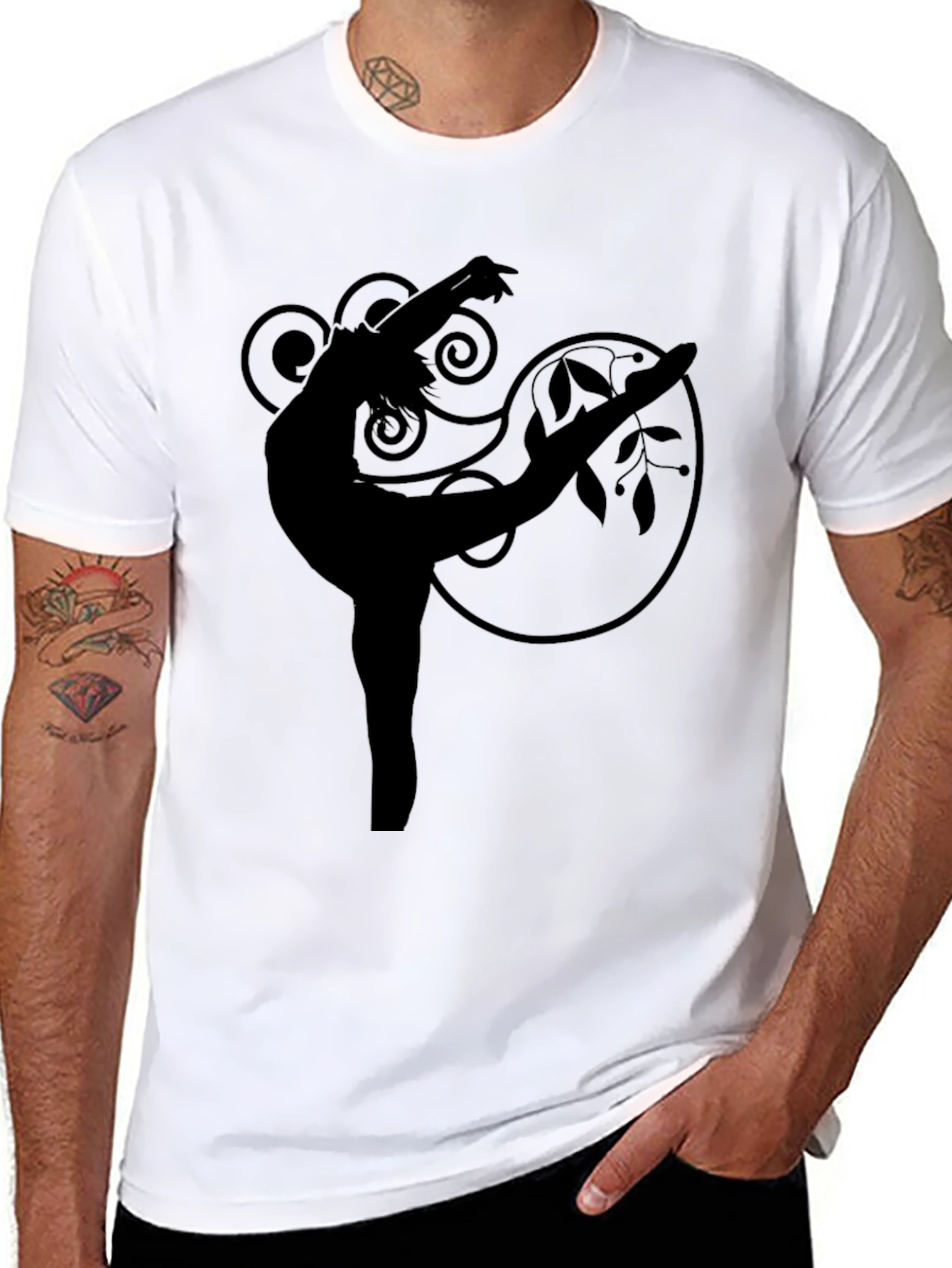 Elegant Dancer Graphic Tee - Black