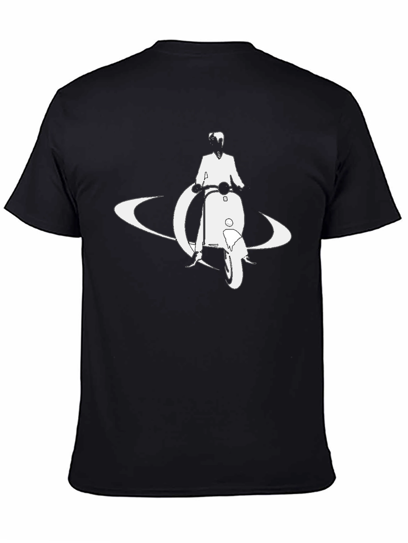 Retro Scooter Graphic Tee - Black
