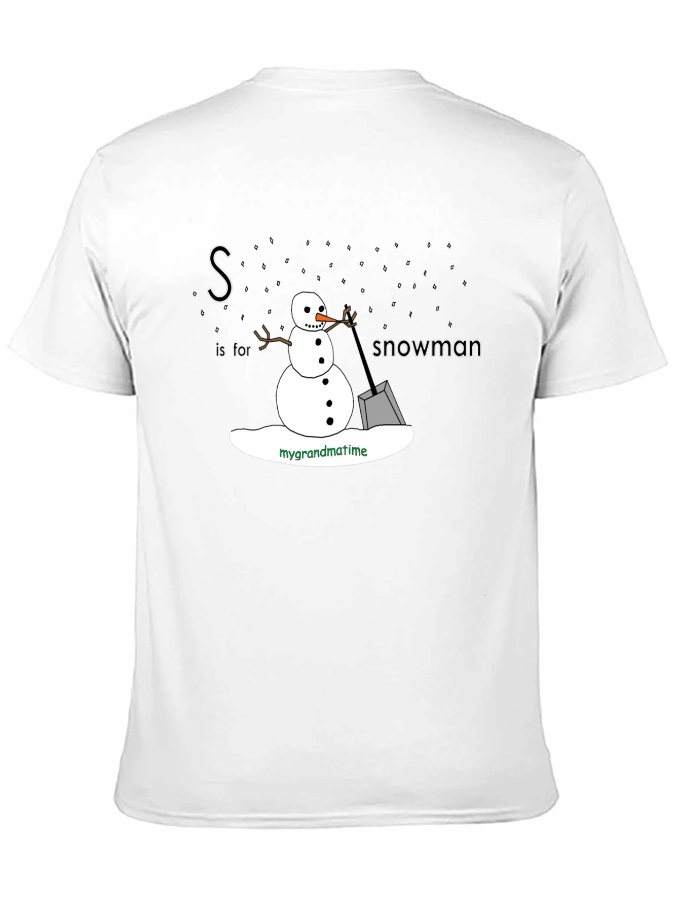 S is for Snowman Black T-Shirt