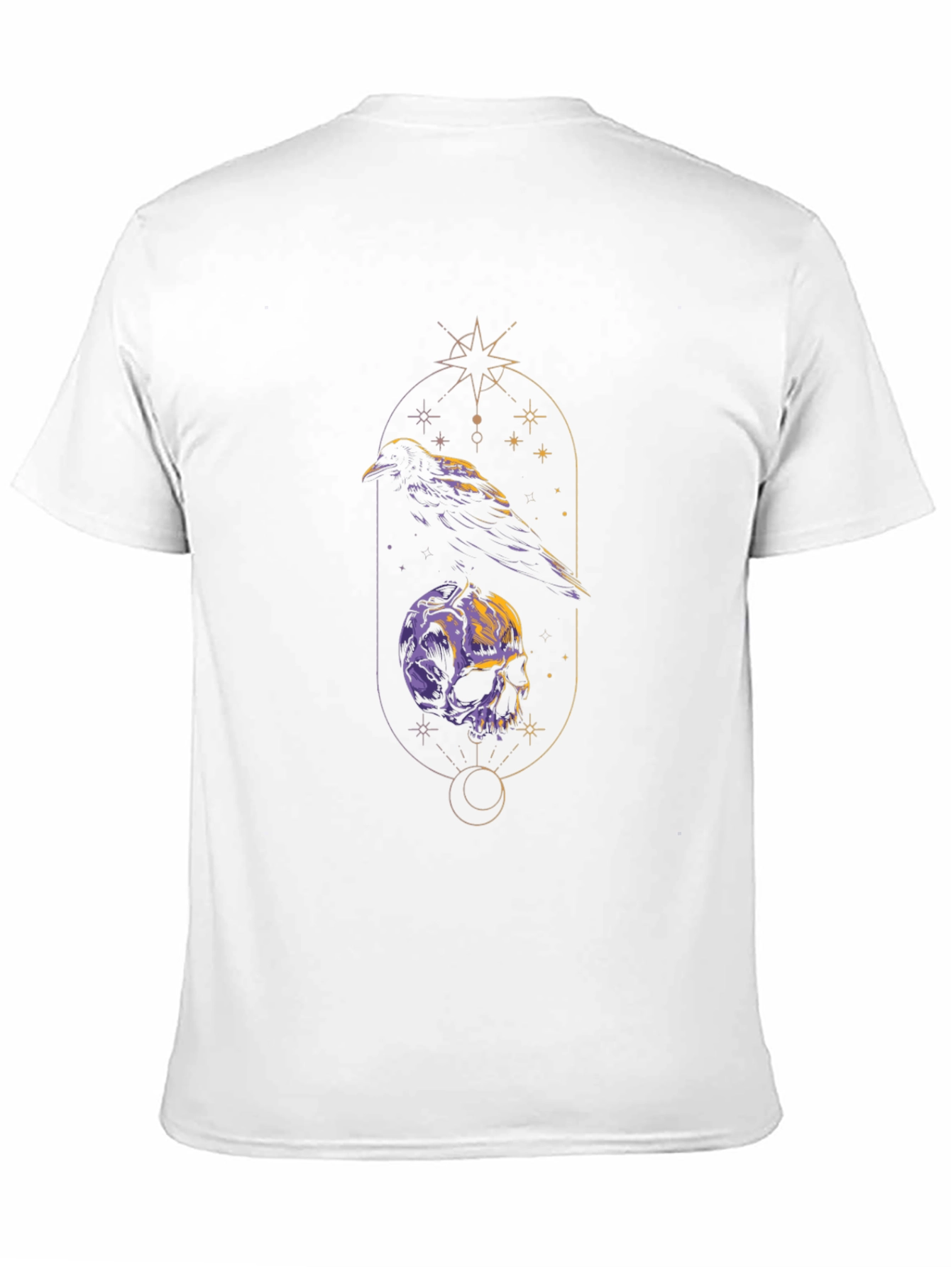 Raven & Skull Graphic Tee - Gothic Design