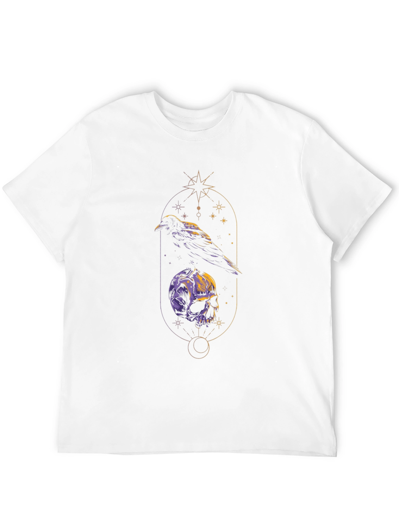 Raven & Skull Graphic Tee - Gothic Design
