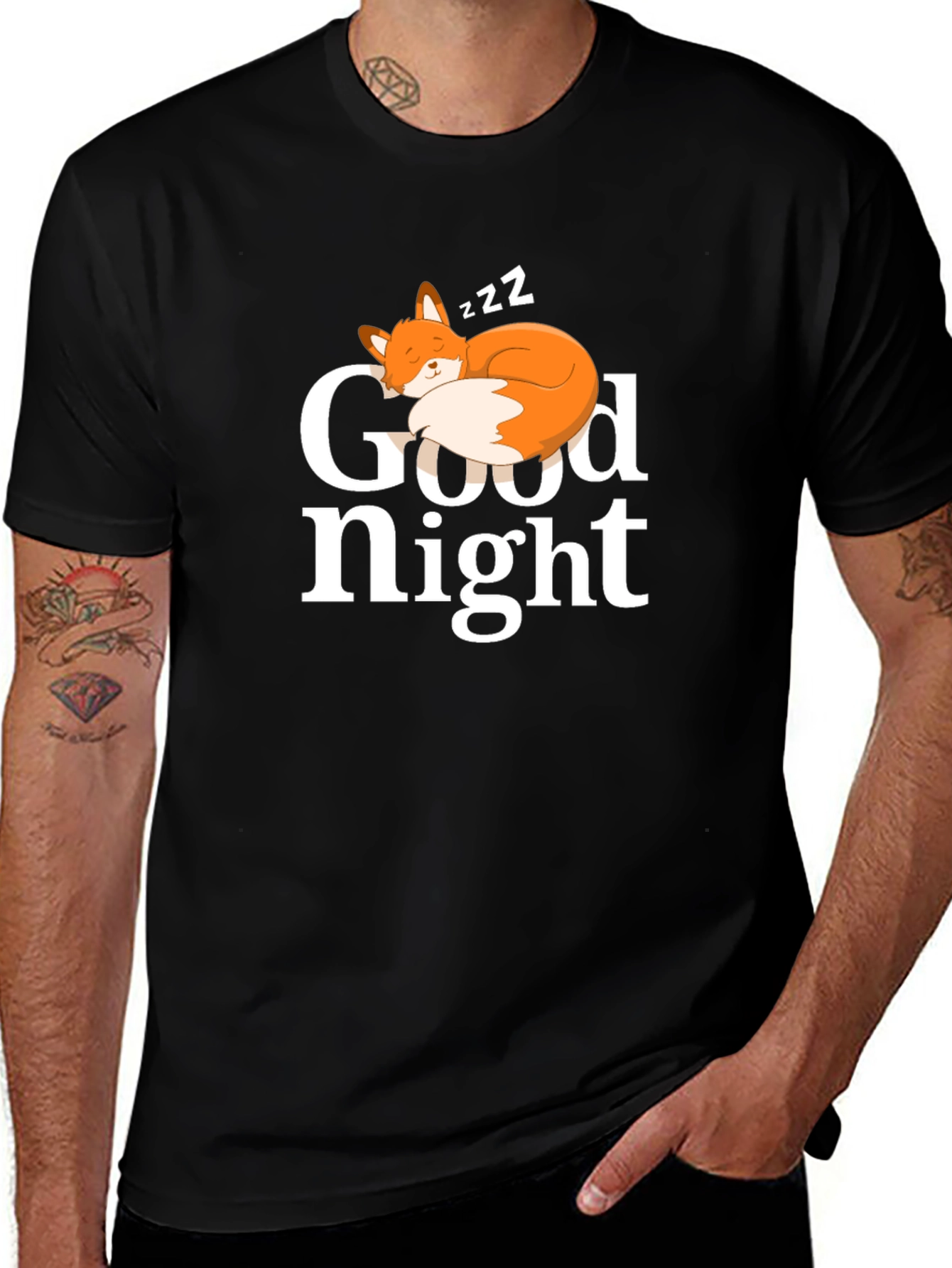 Good Night Fox T-Shirt - Cute Sleepy Fox Design