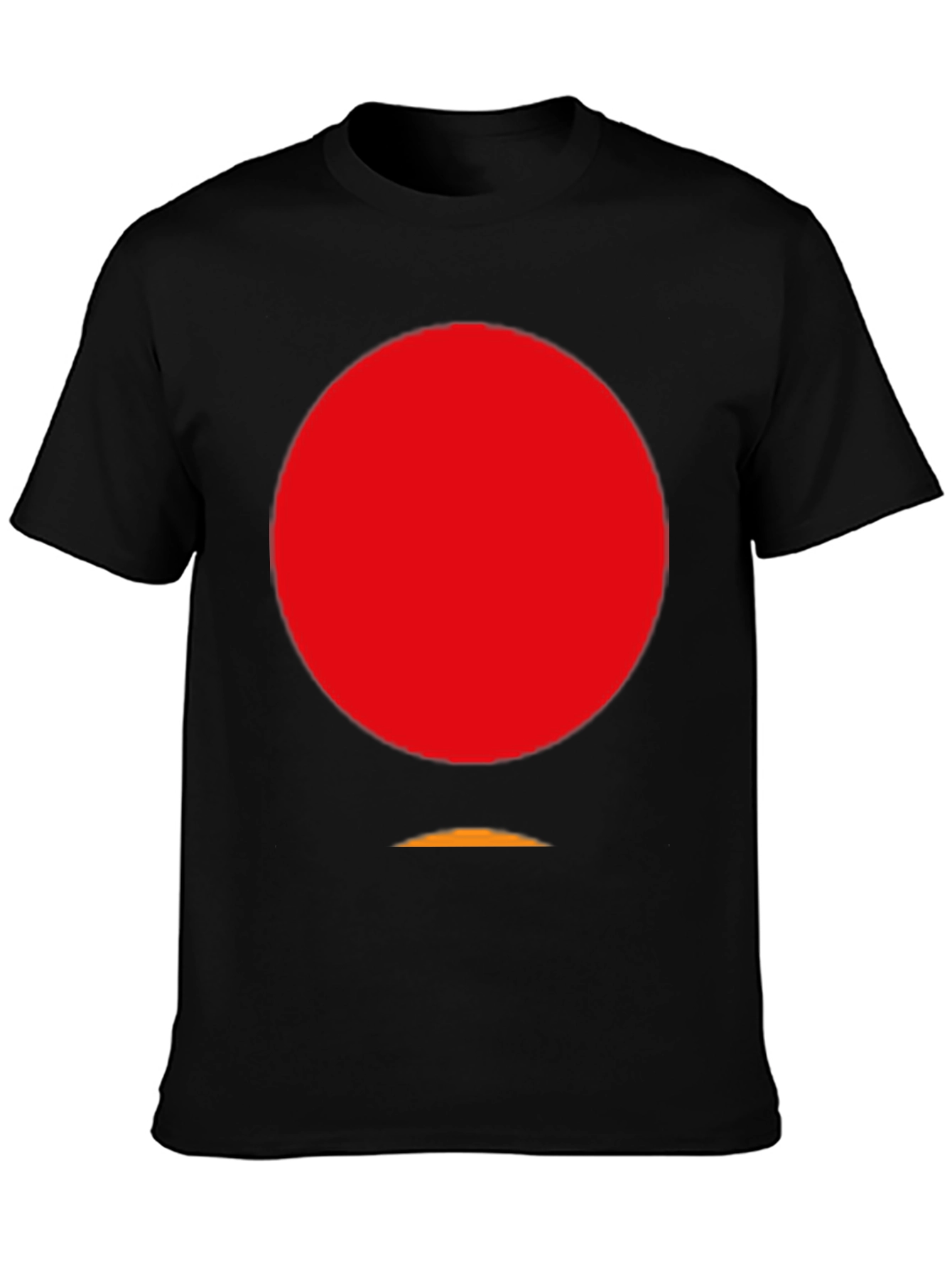 Minimalist Red Circle Graphic Black T-Shirt