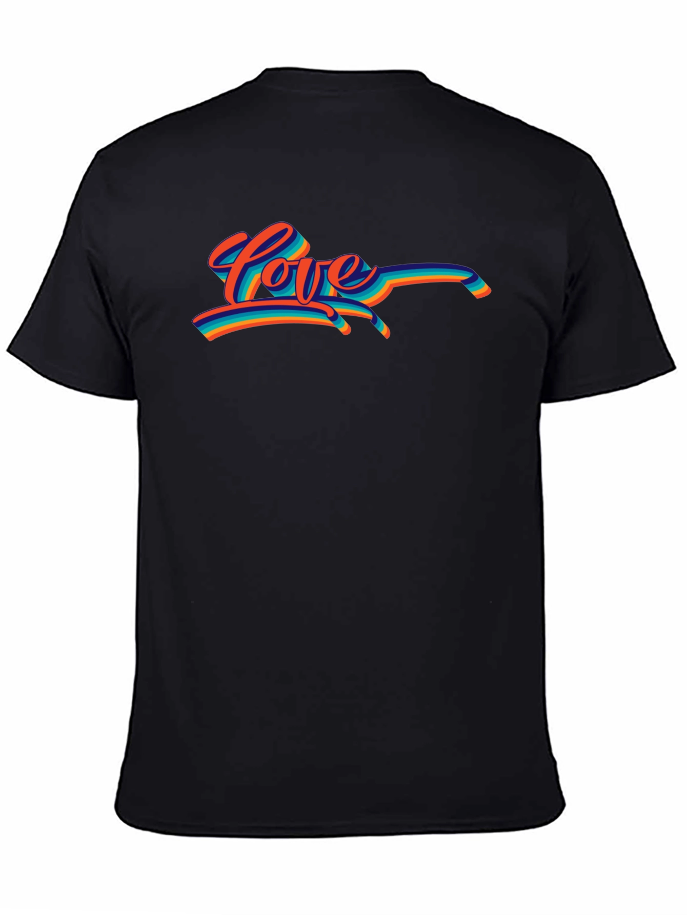 Retro Love T-Shirt - Black Crew Neck
