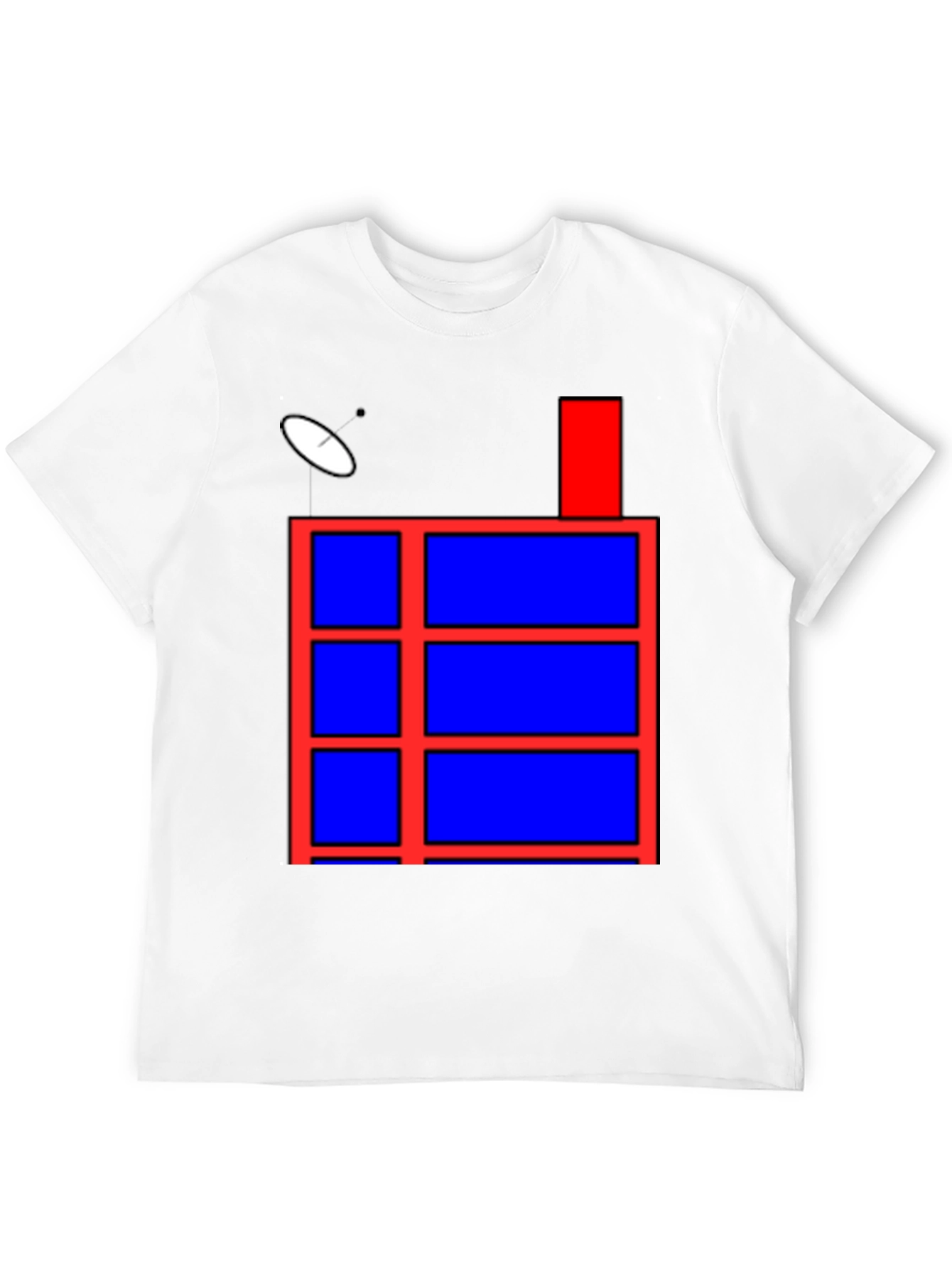 Geometric Red & Blue Graphic Print Black T-Shirt