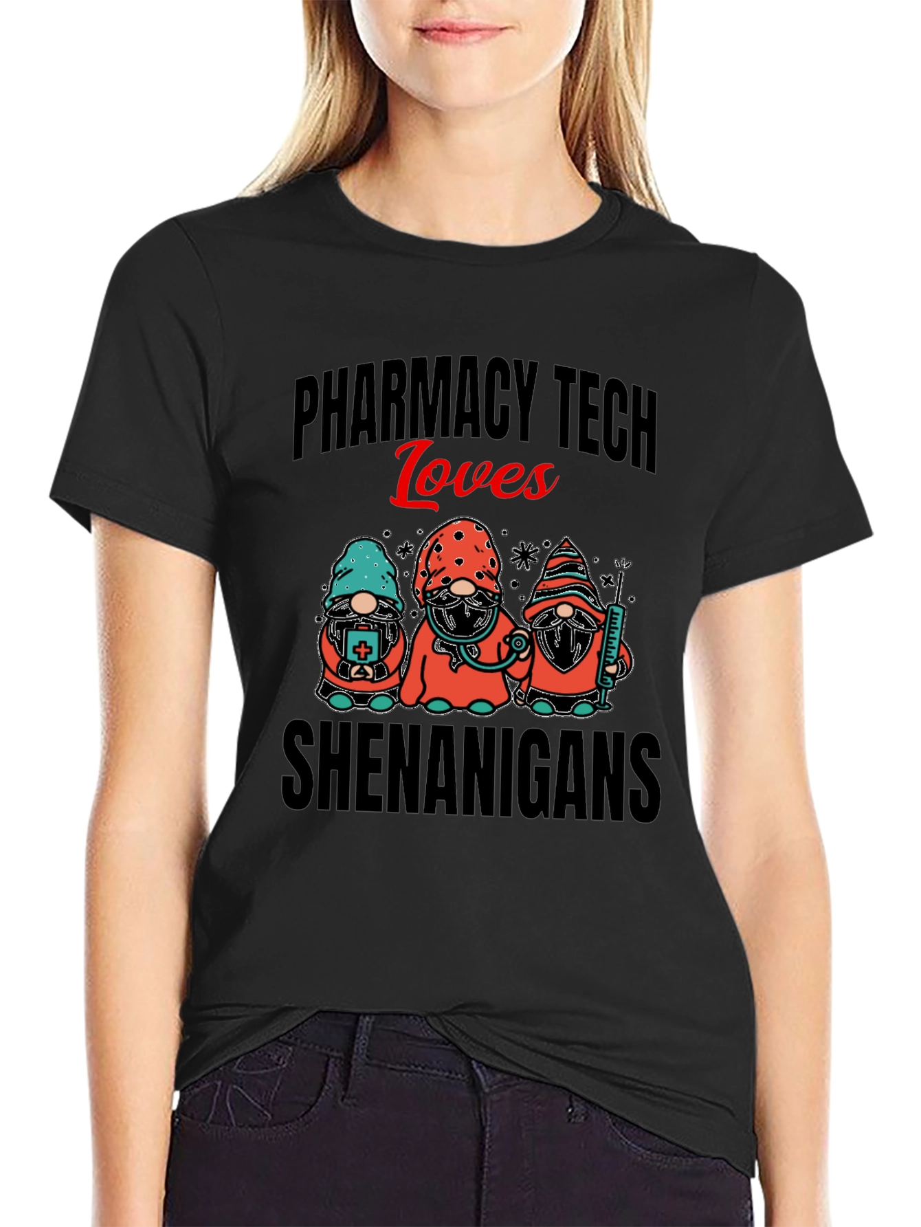 Pharmacy Tech Loves Shenanigans Graphic T-Shirt