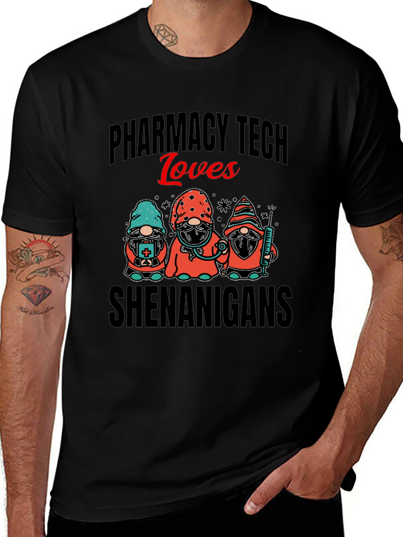 Pharmacy Tech Loves Shenanigans Graphic T-Shirt