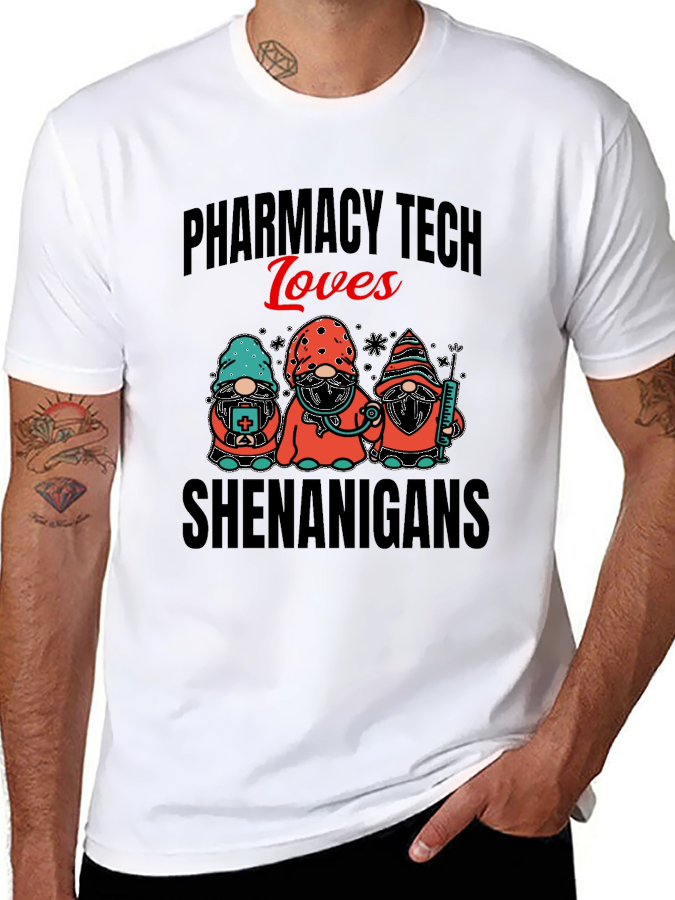Pharmacy Tech Loves Shenanigans Graphic T-Shirt