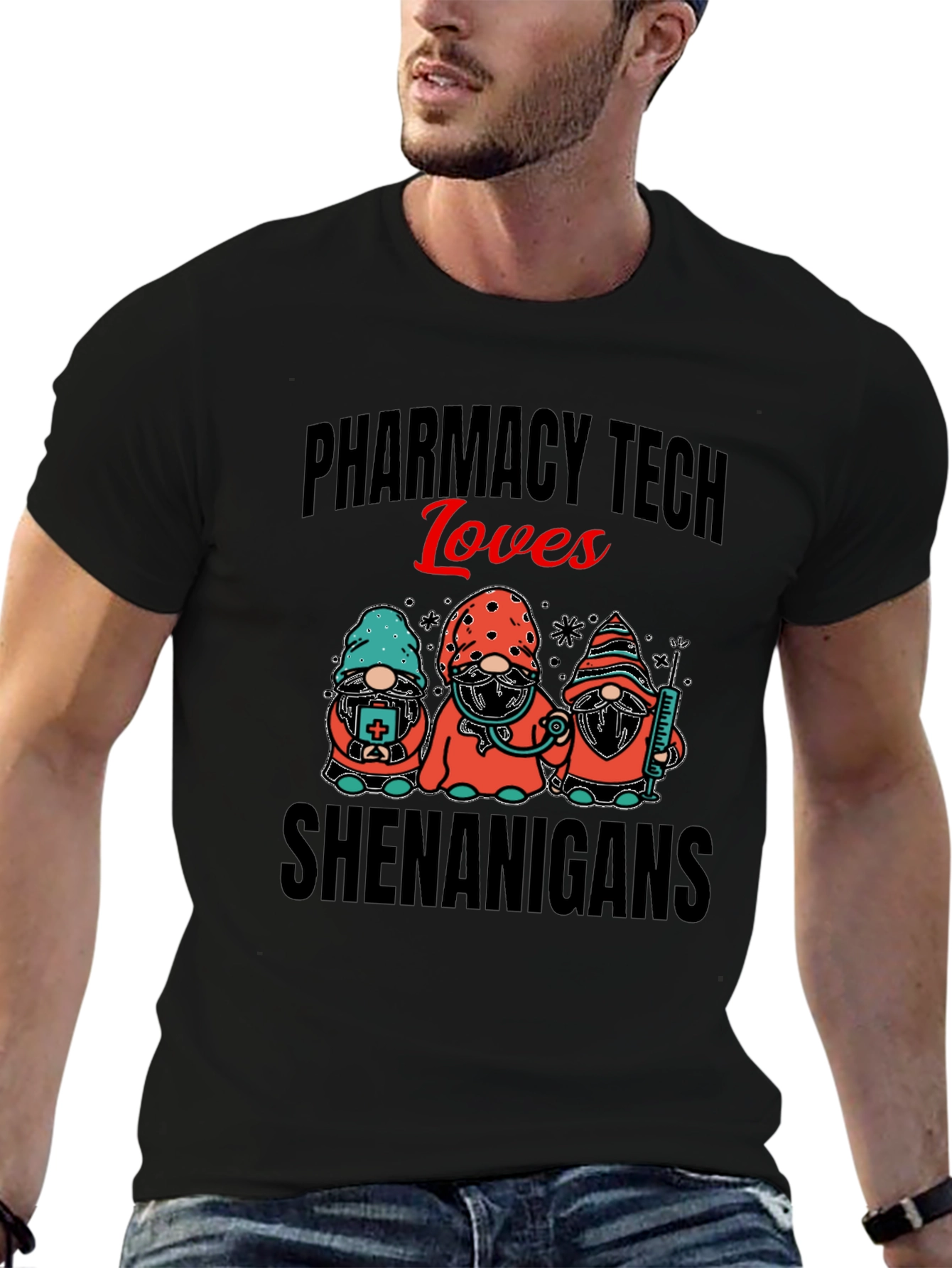 Pharmacy Tech Loves Shenanigans Graphic T-Shirt