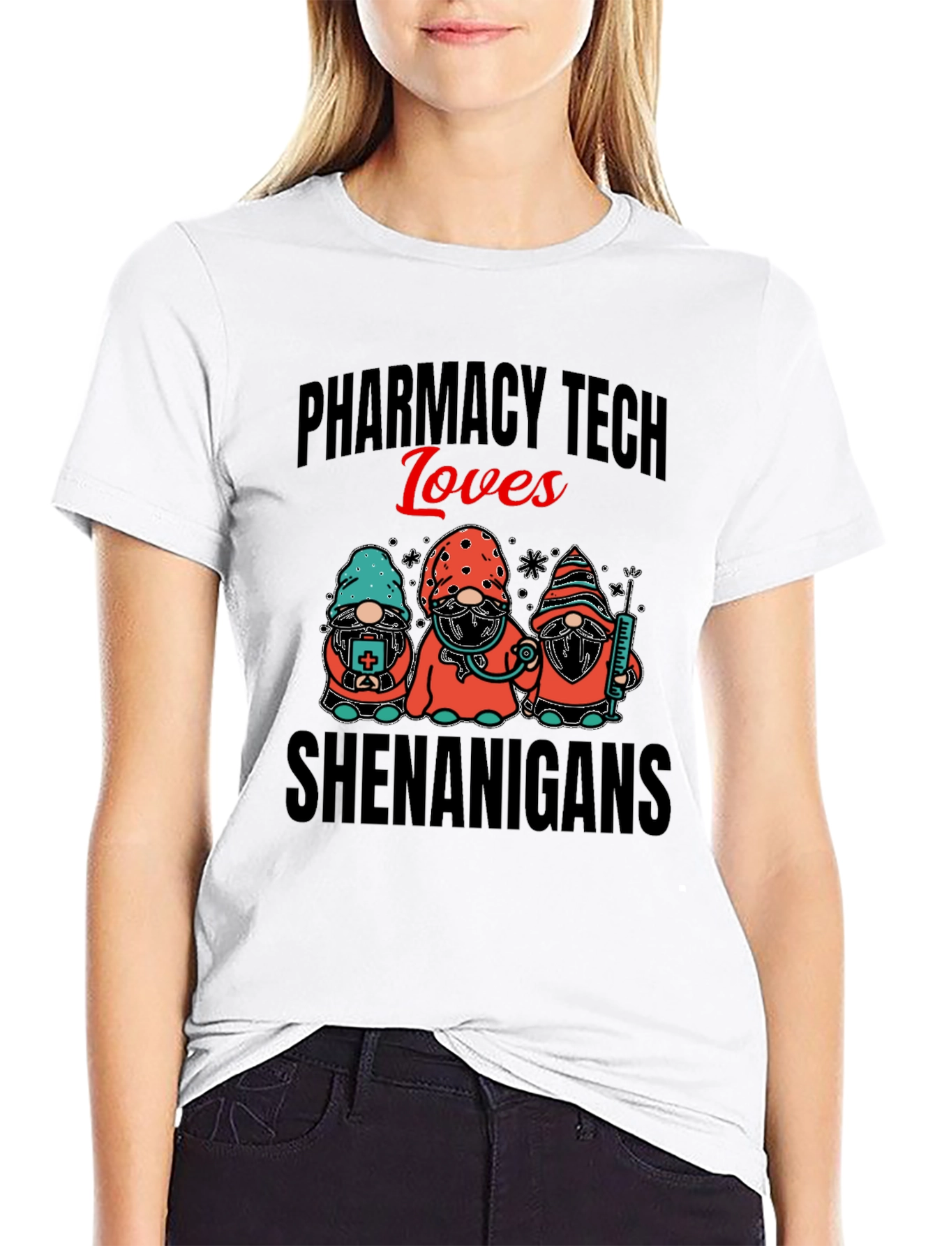 Pharmacy Tech Loves Shenanigans Graphic T-Shirt