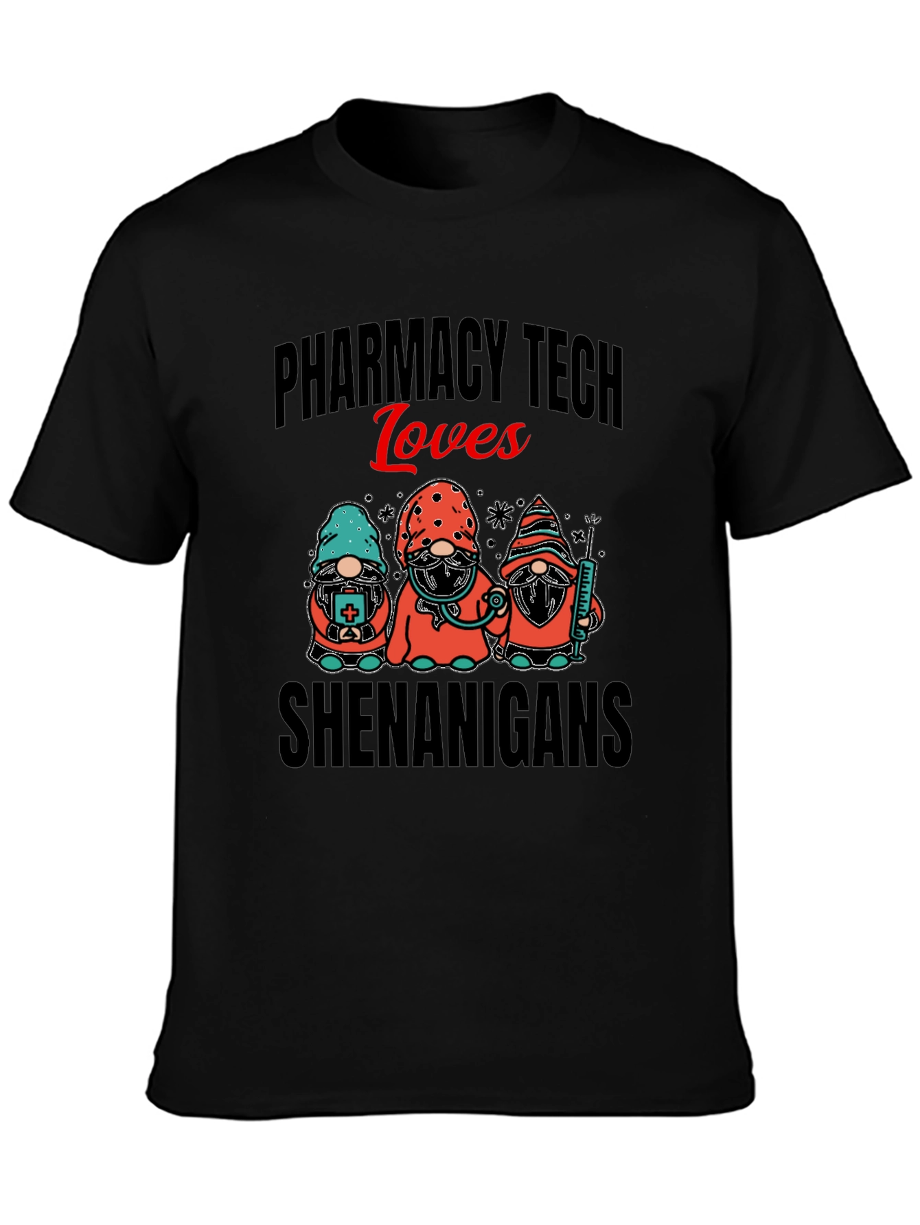 Pharmacy Tech Loves Shenanigans Graphic T-Shirt
