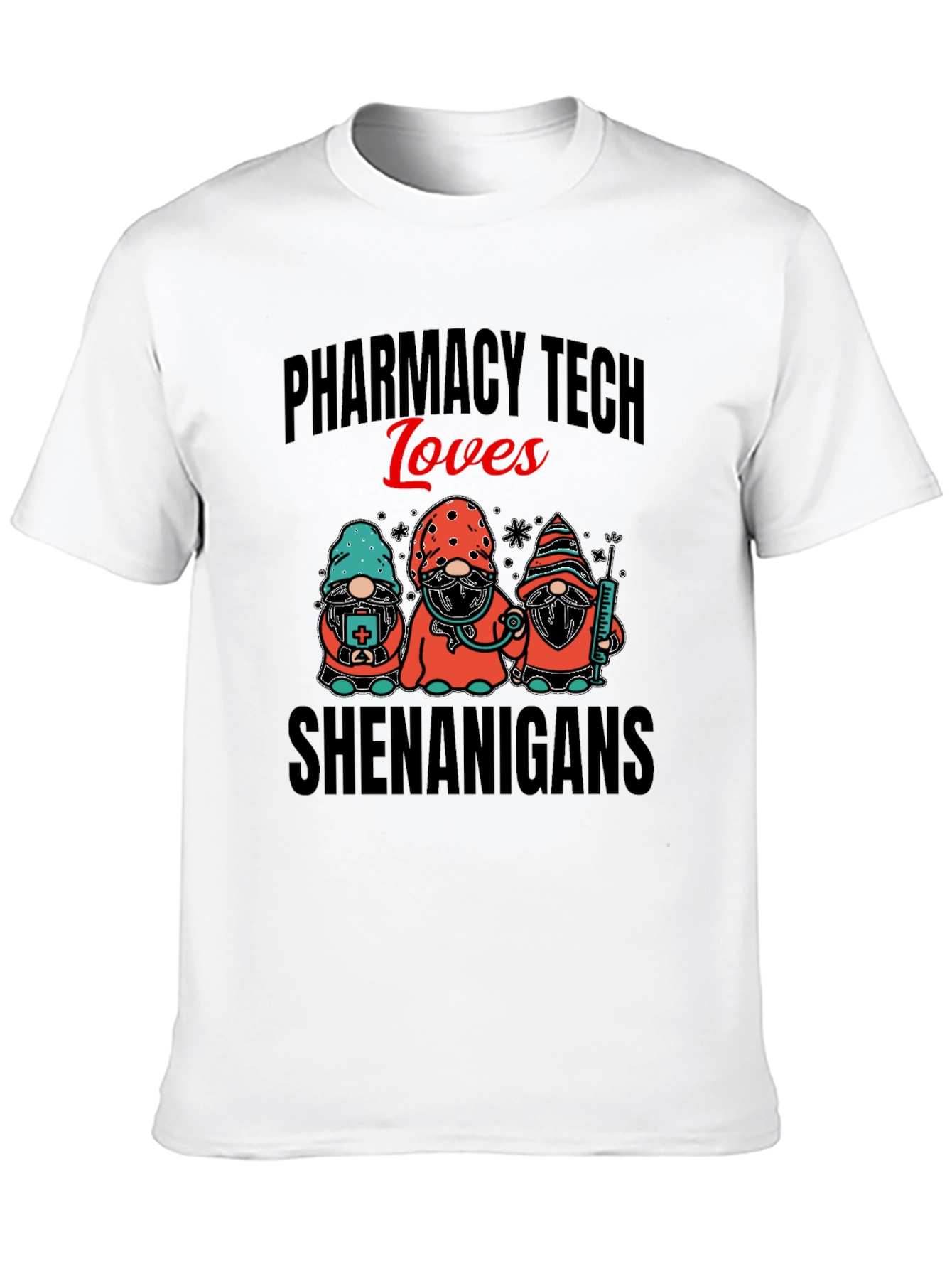 Pharmacy Tech Loves Shenanigans Graphic T-Shirt