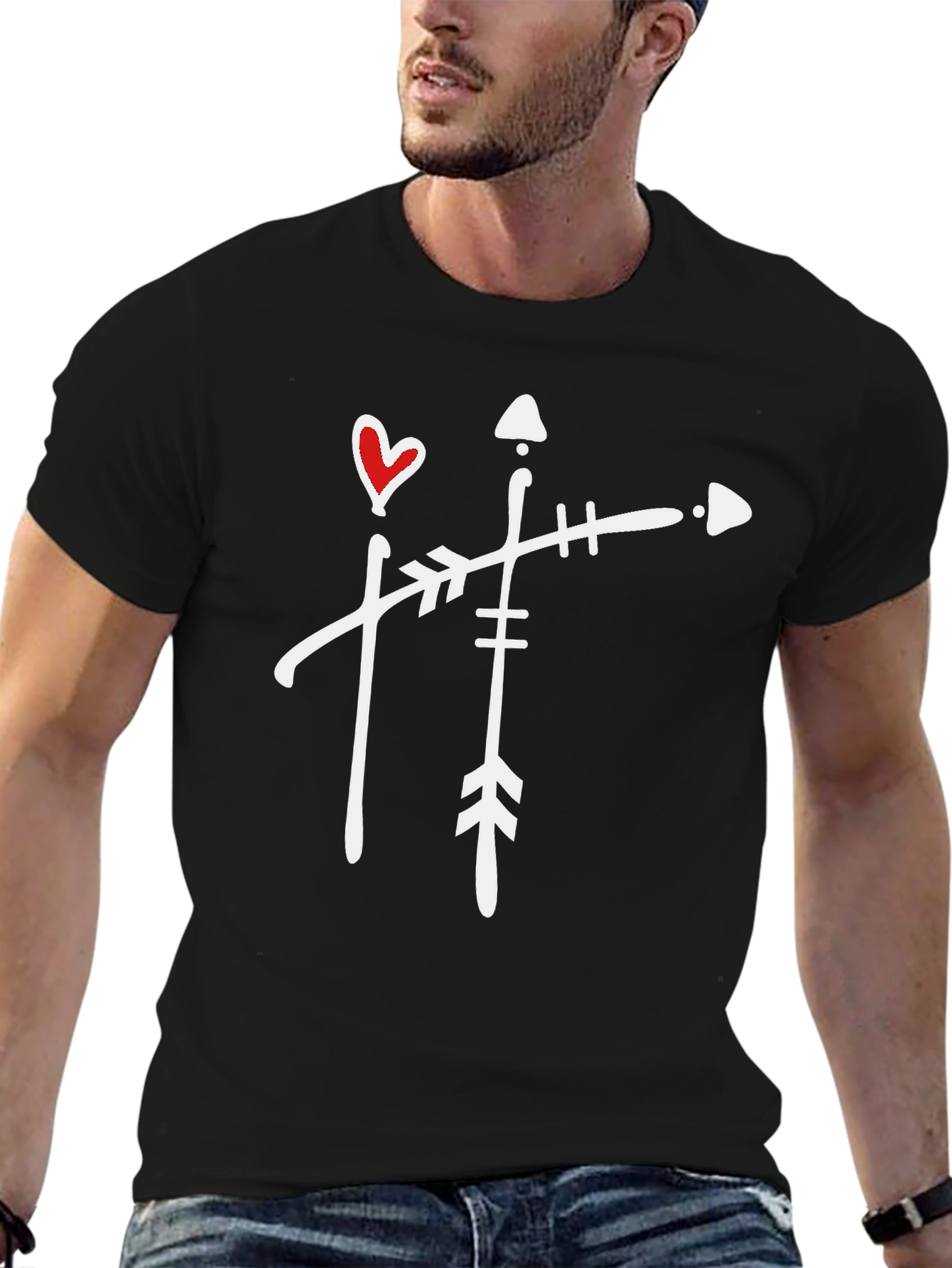 Arrow Heart Graphic Tee - Trendy Casual Style