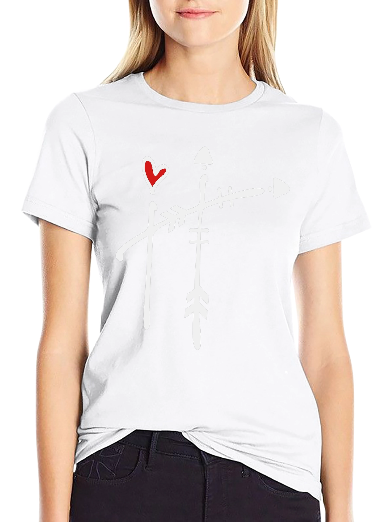 Arrow Heart Graphic Tee - Trendy Casual Style