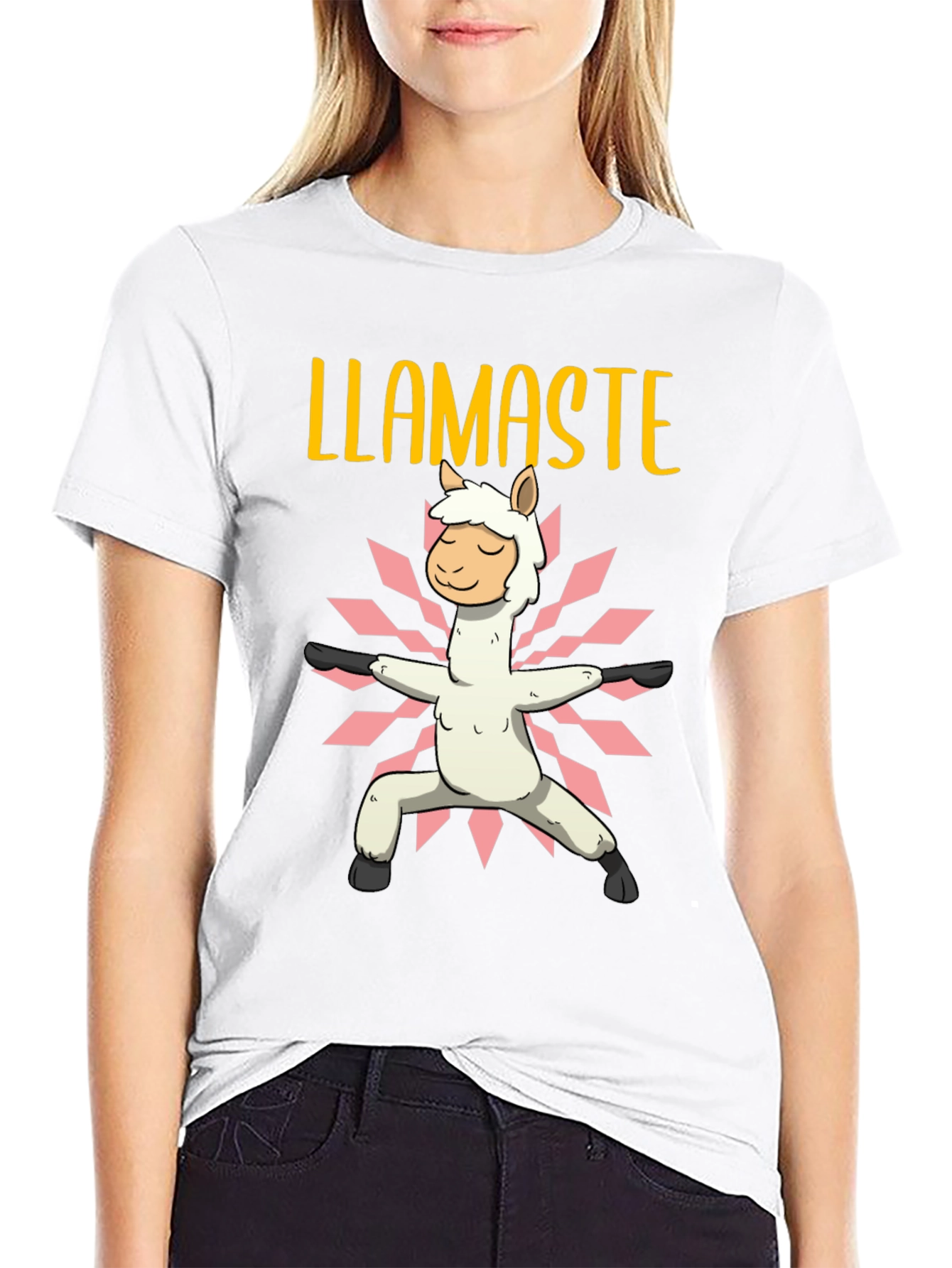 Llamaste Yoga T-Shirt - Black Cotton Graphic Tee