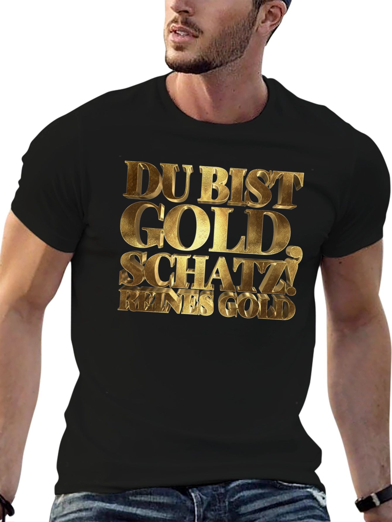 Du Bist Gold Schatz! Black Graphic Tee