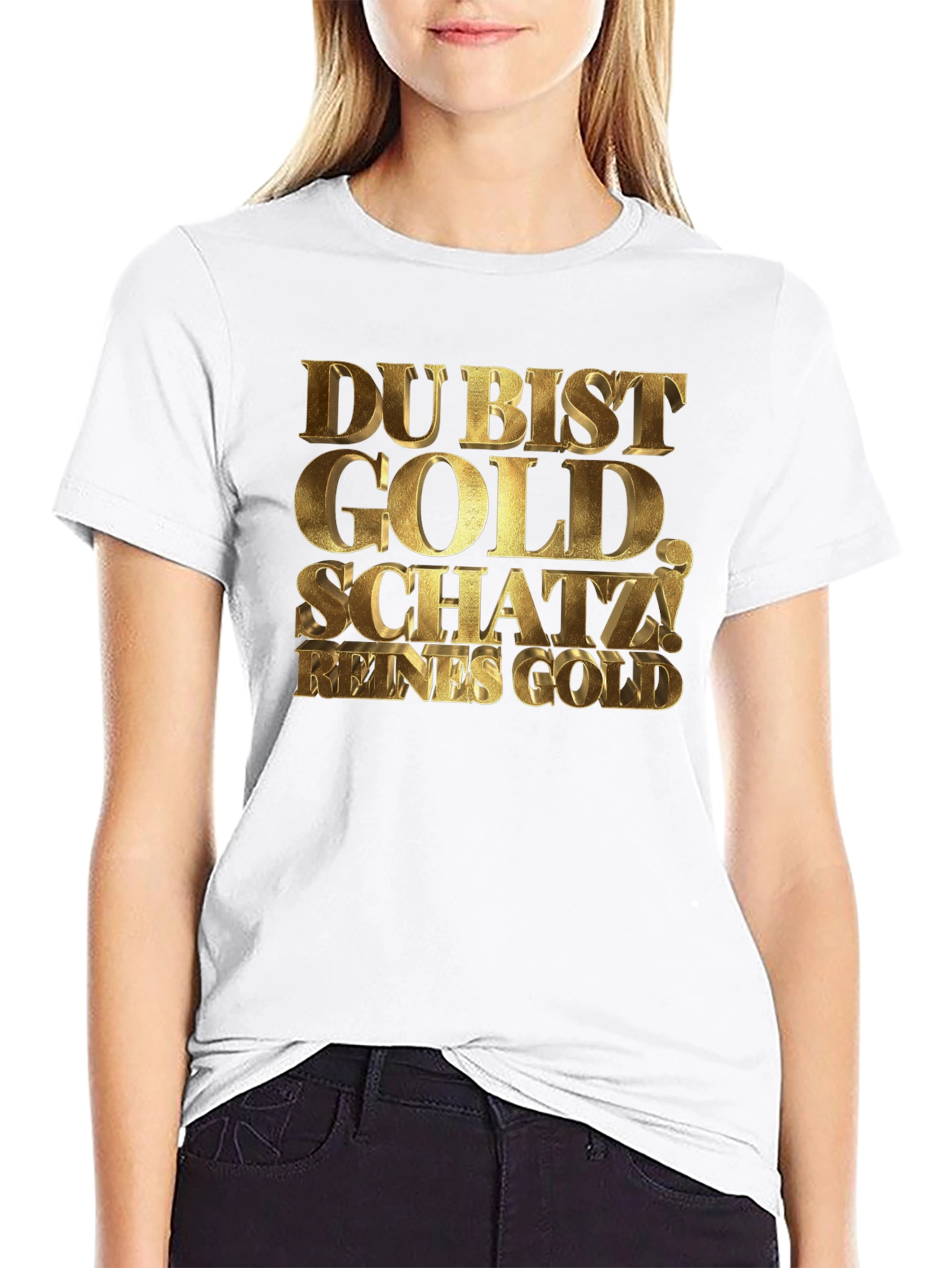 Du Bist Gold Schatz! Black Graphic Tee