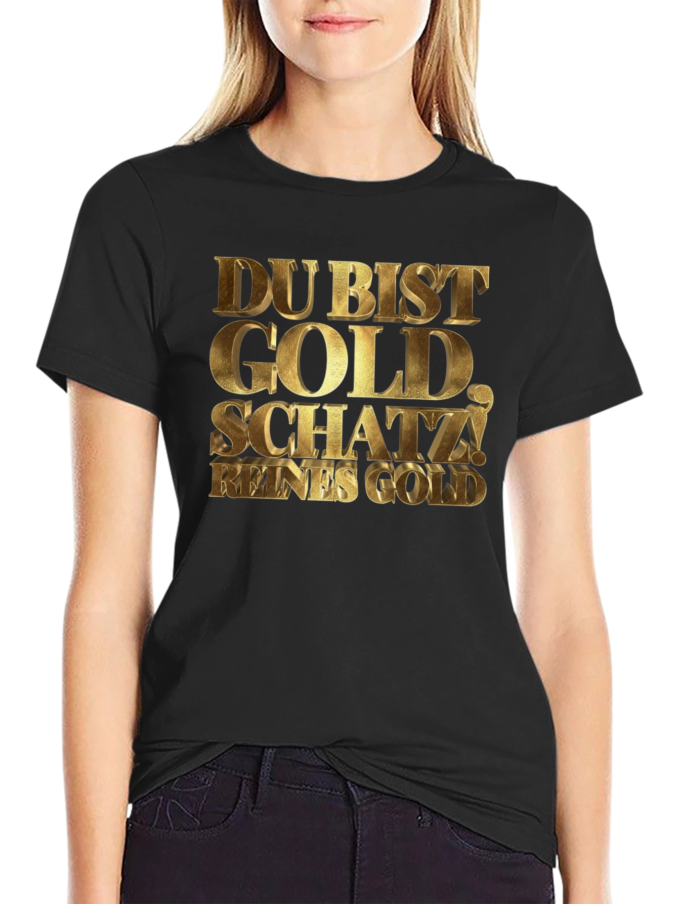 Du Bist Gold Schatz! Black Graphic Tee