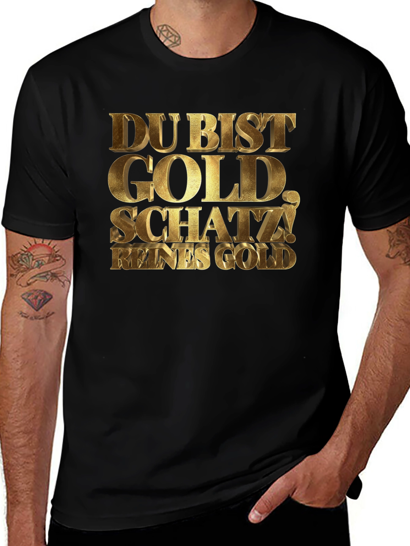 Du Bist Gold Schatz! Black Graphic Tee