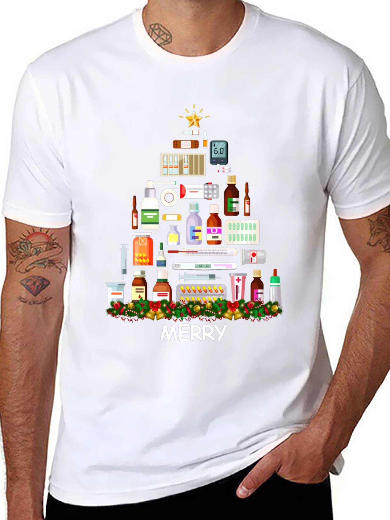 Merry Christmas Medical Theme T-Shirt