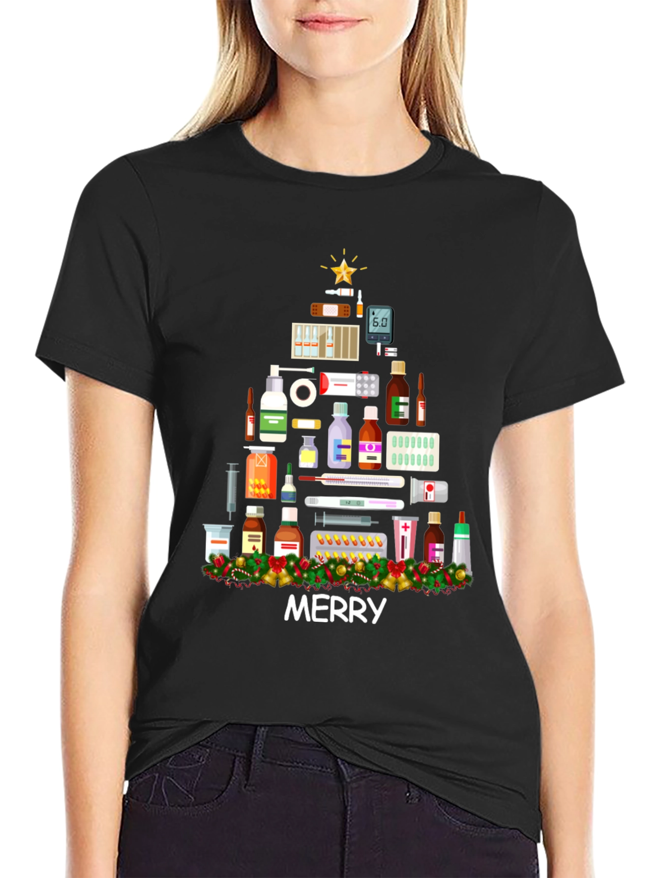 Merry Christmas Medical Theme T-Shirt