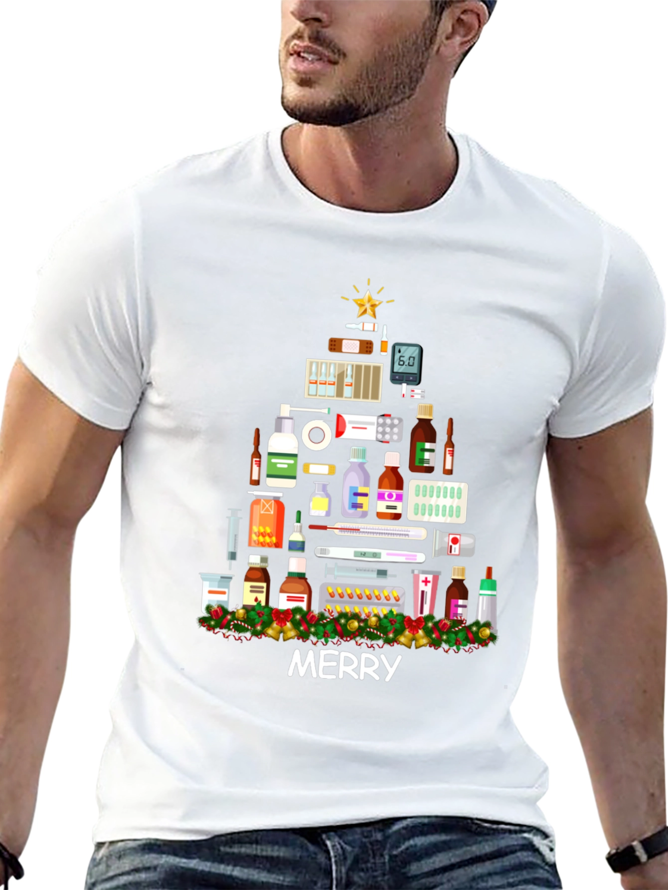 Merry Christmas Medical Theme T-Shirt