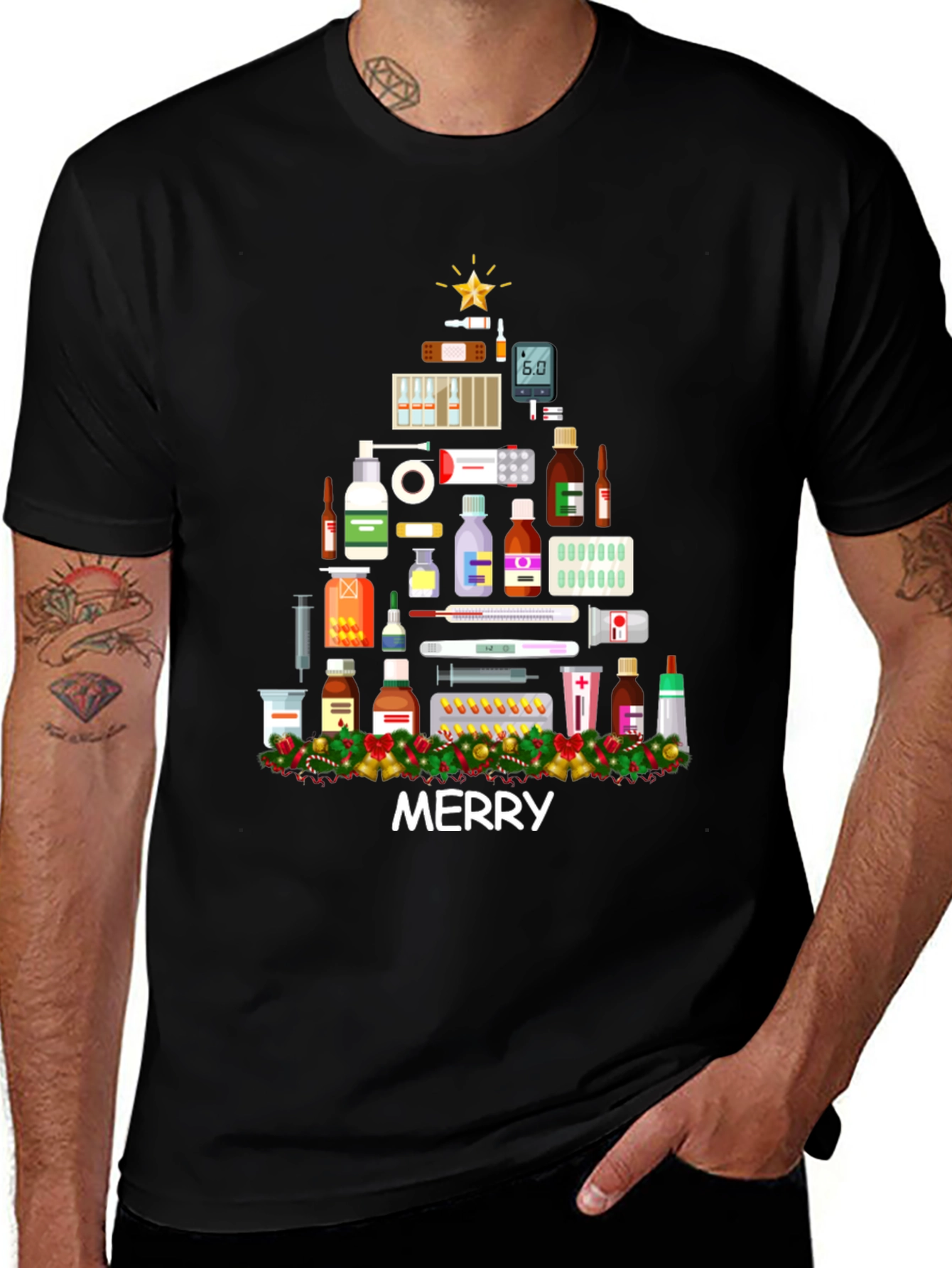 Merry Christmas Medical Theme T-Shirt