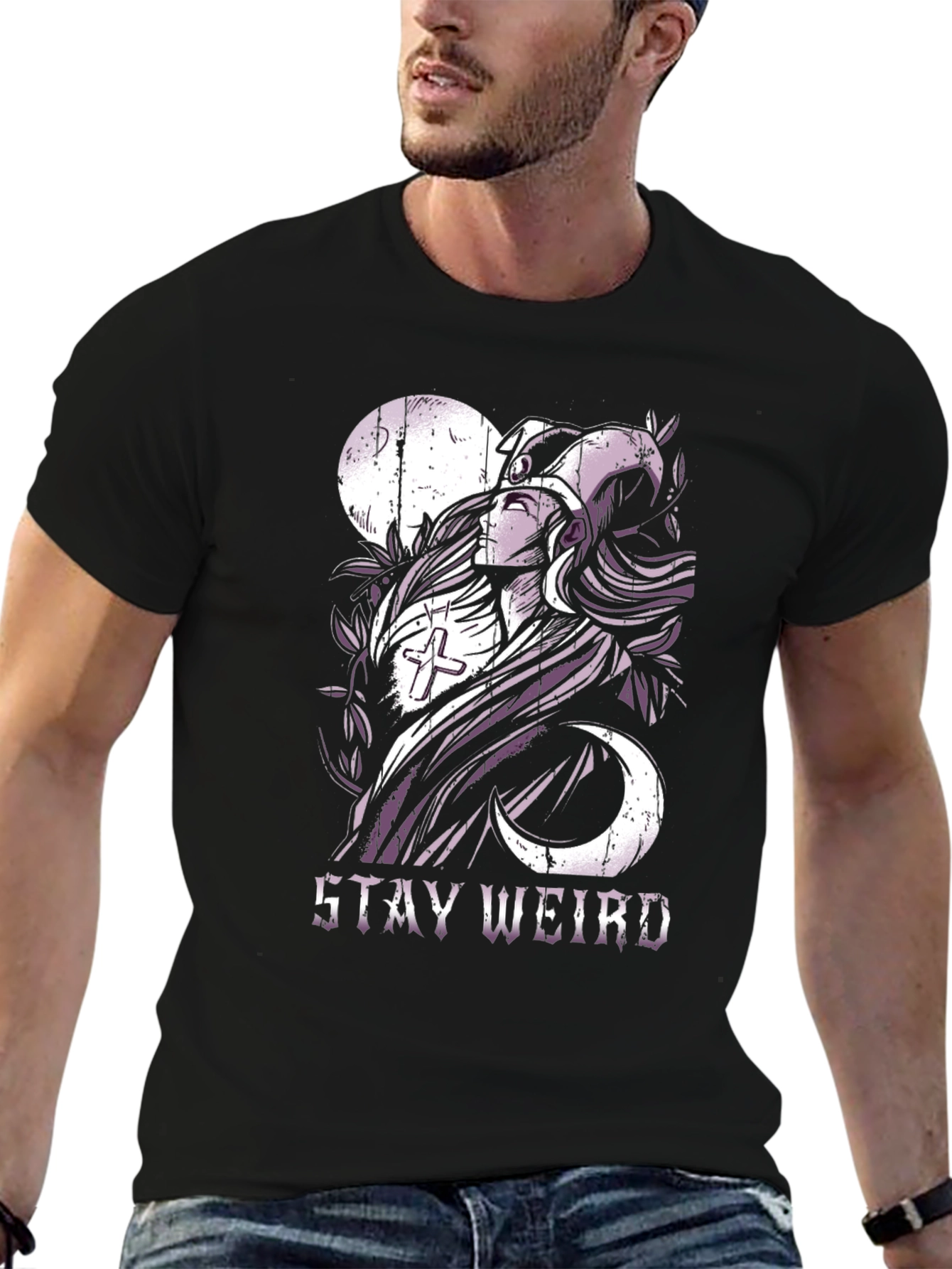 Stay Weird Graphic Tee - Black