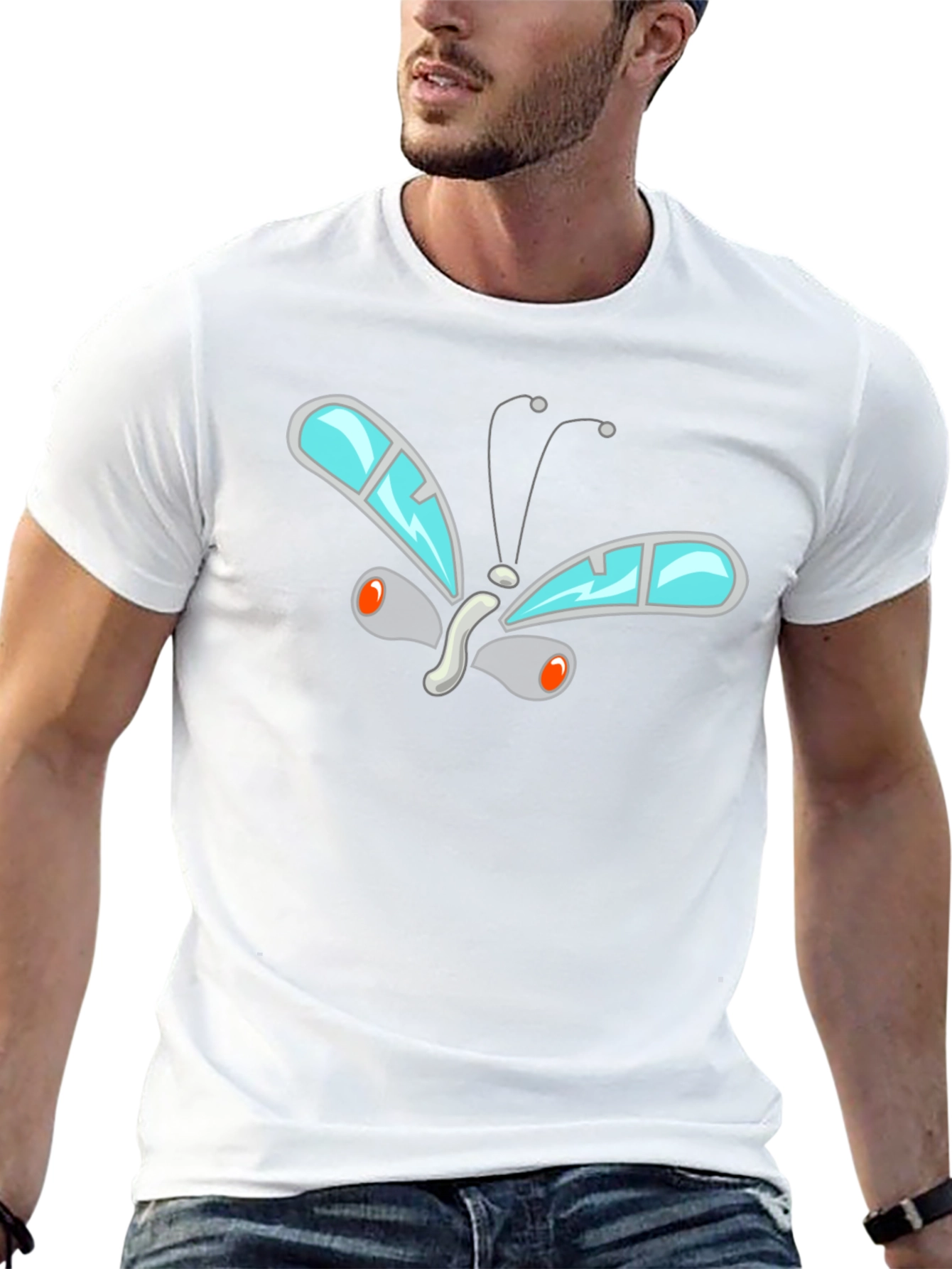 Cool Butterfly Graphic Black T-Shirt
