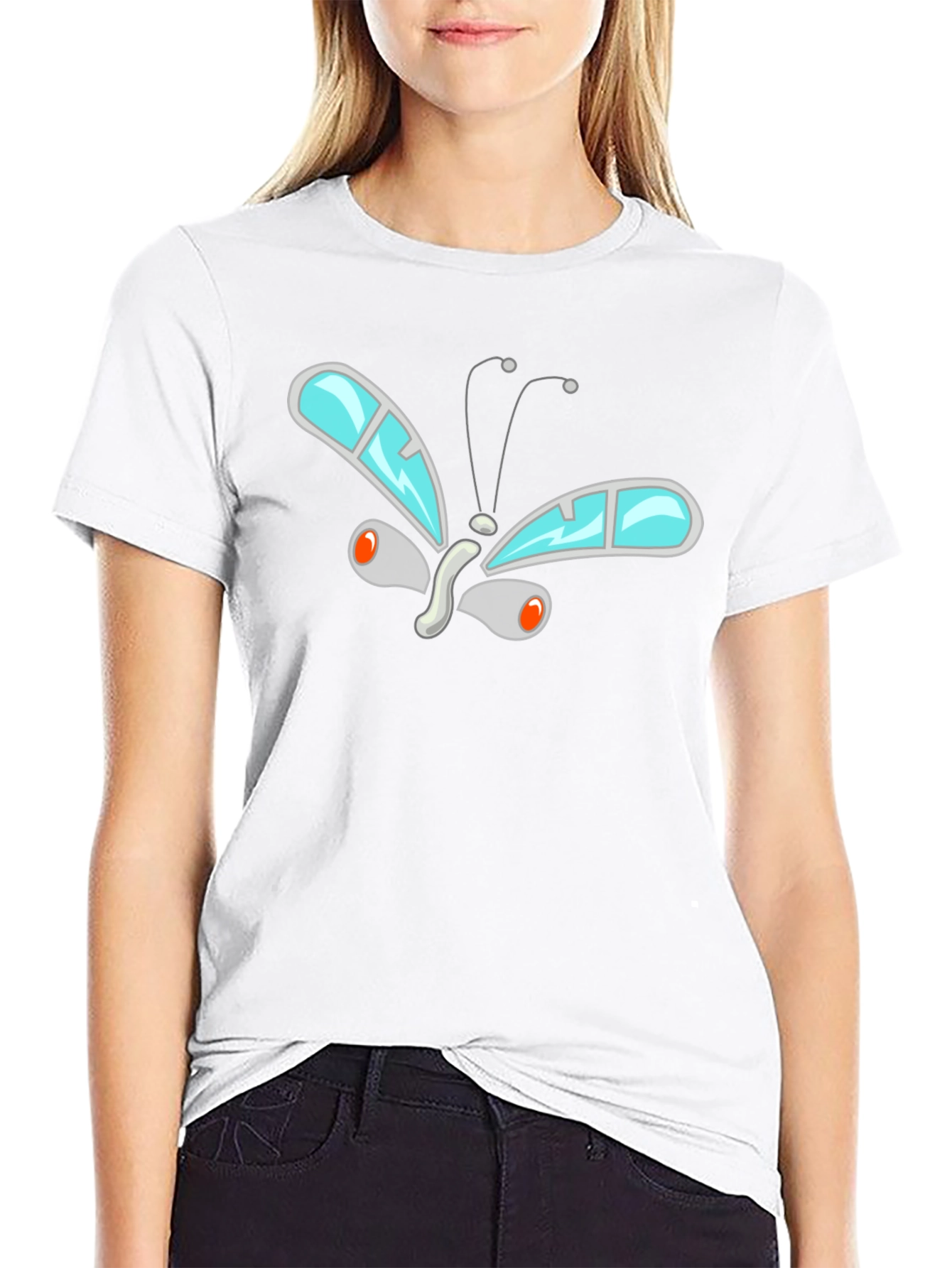Cool Butterfly Graphic Black T-Shirt