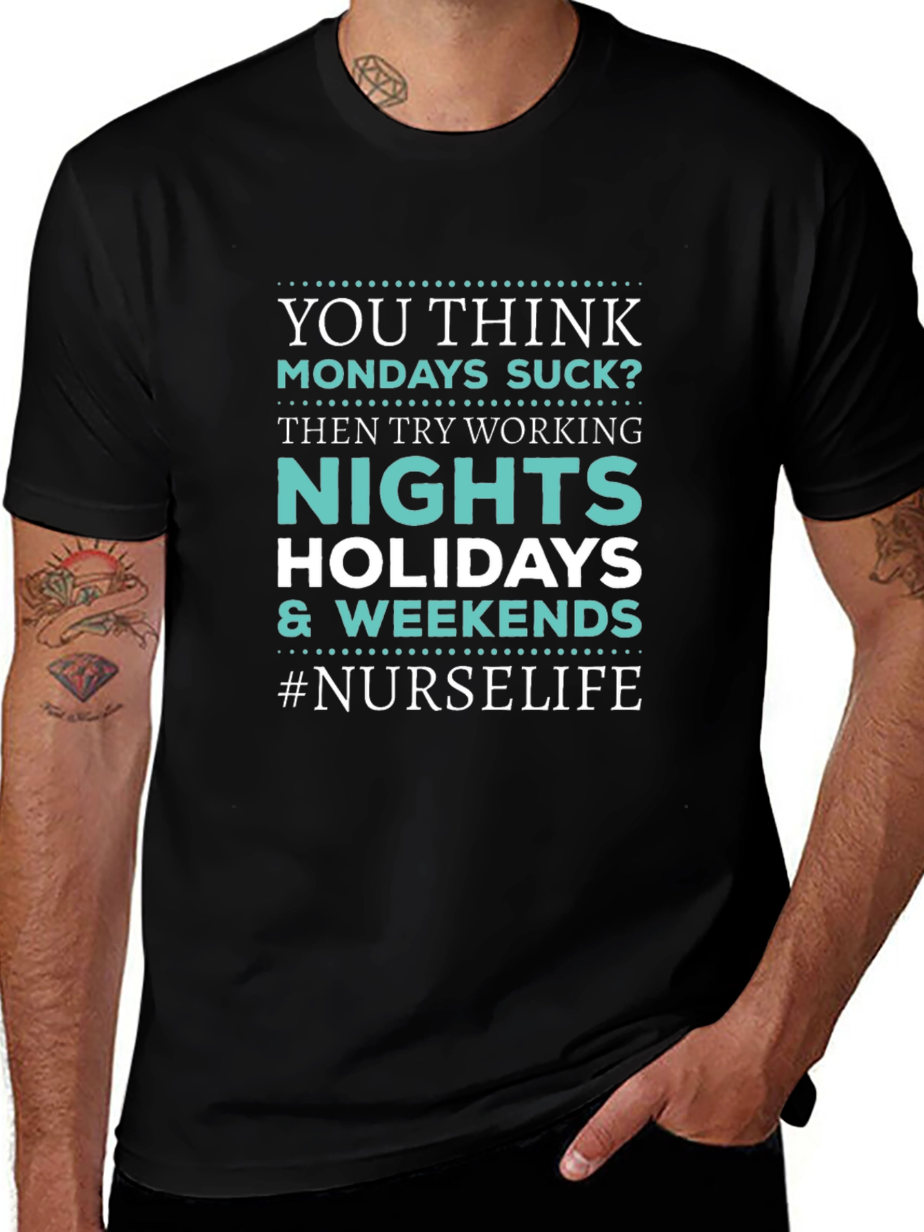 Nurse Life Graphic Tee - Nights Holidays Weekends