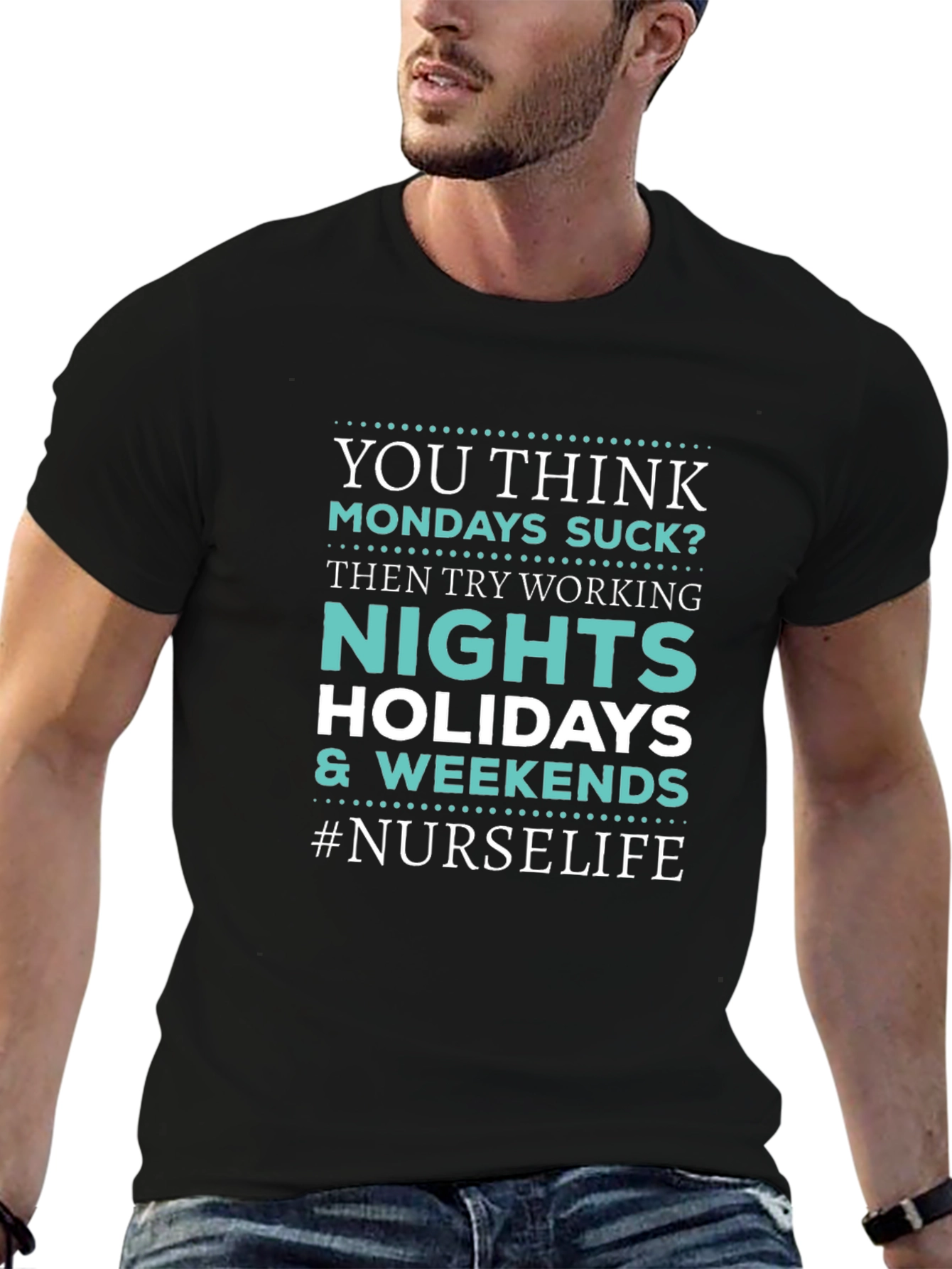 Nurse Life Graphic Tee - Nights Holidays Weekends