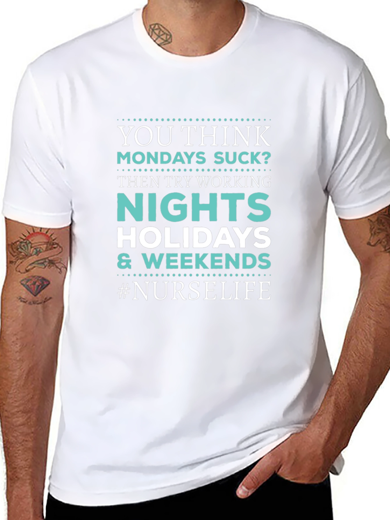Nurse Life Graphic Tee - Nights Holidays Weekends