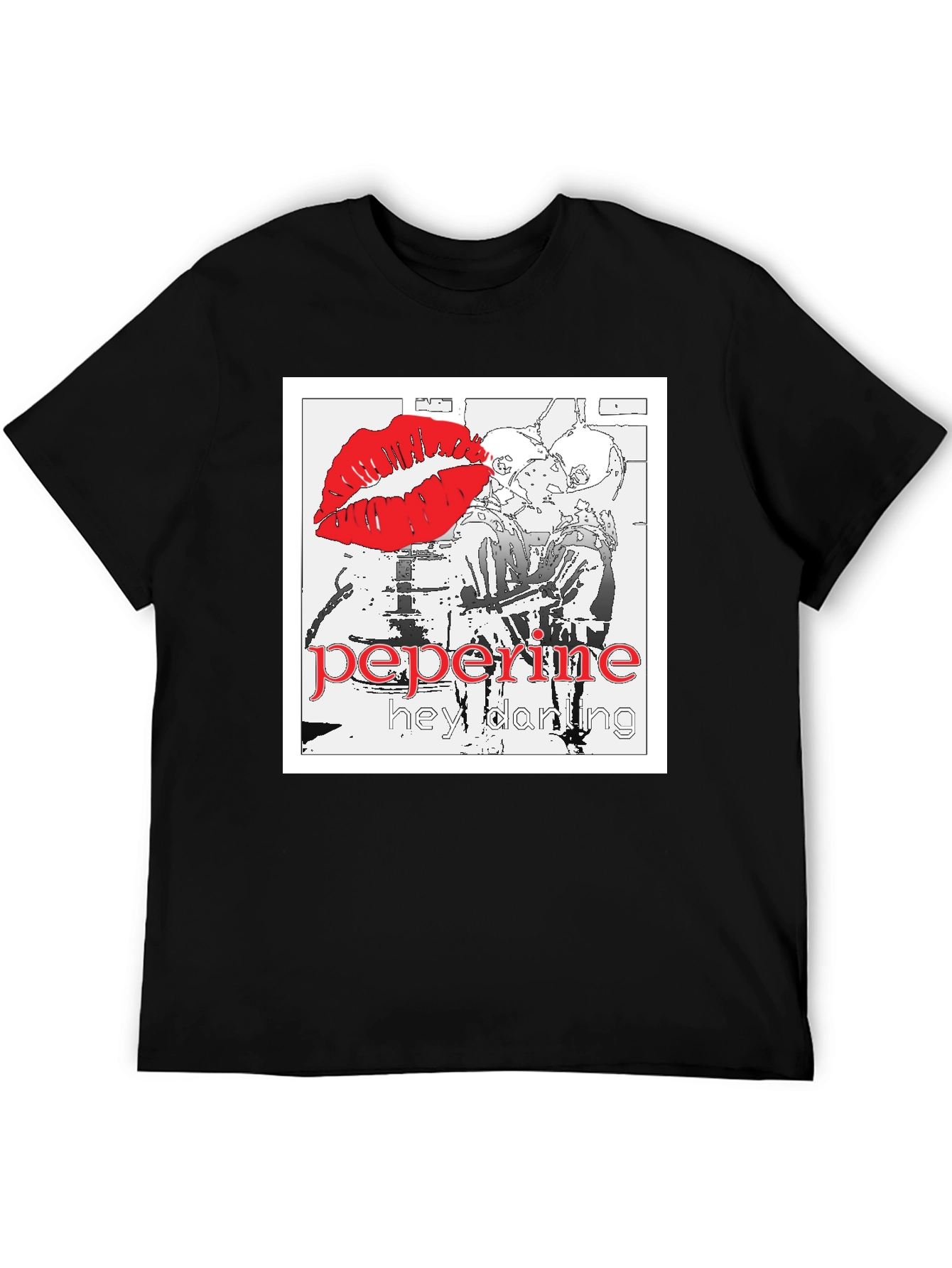 Edgy Graphic Tee - Lips & Text Design
