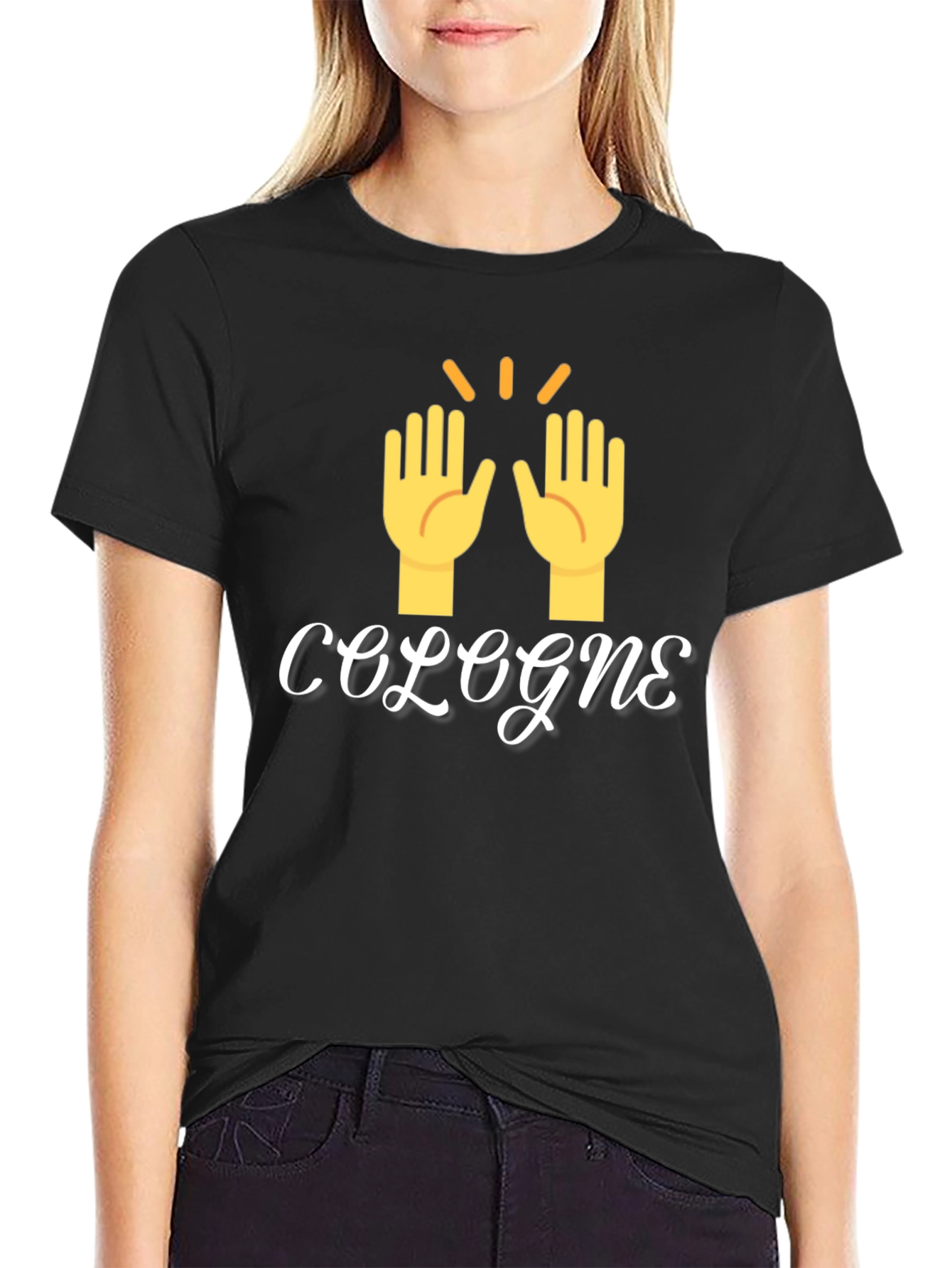 Cologne Emoji Graphic Black T-Shirt