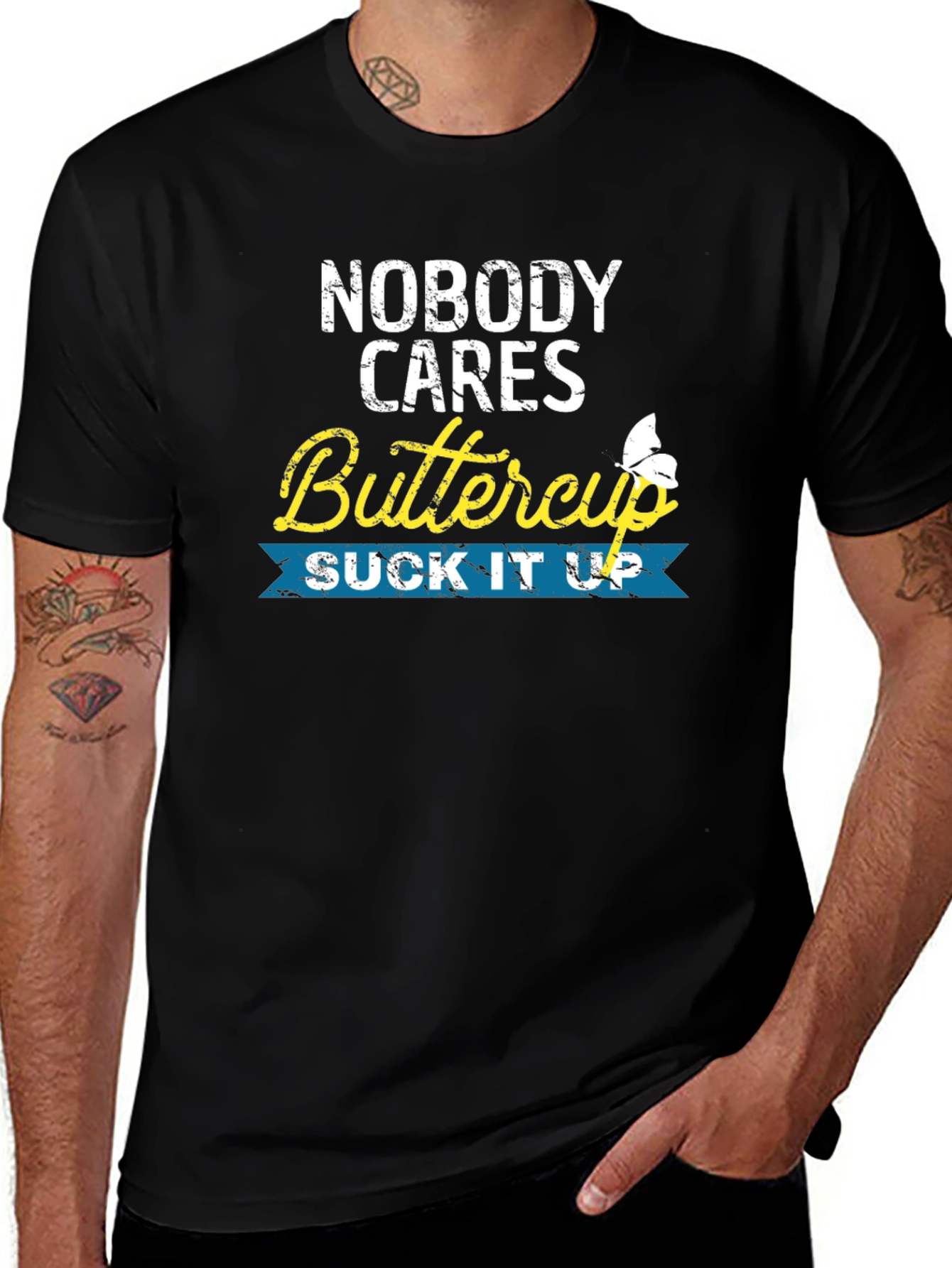 Nobody Cares Buttercup Graphic T-Shirt